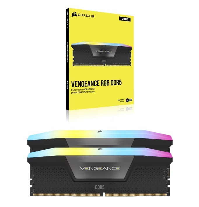 CORSAIR VENGEANCE RGB DDR5 32GB (2 x 16GB) DDR5 6400 CL36-48-48-104 1.35V Intel XMP - BLACK — 9