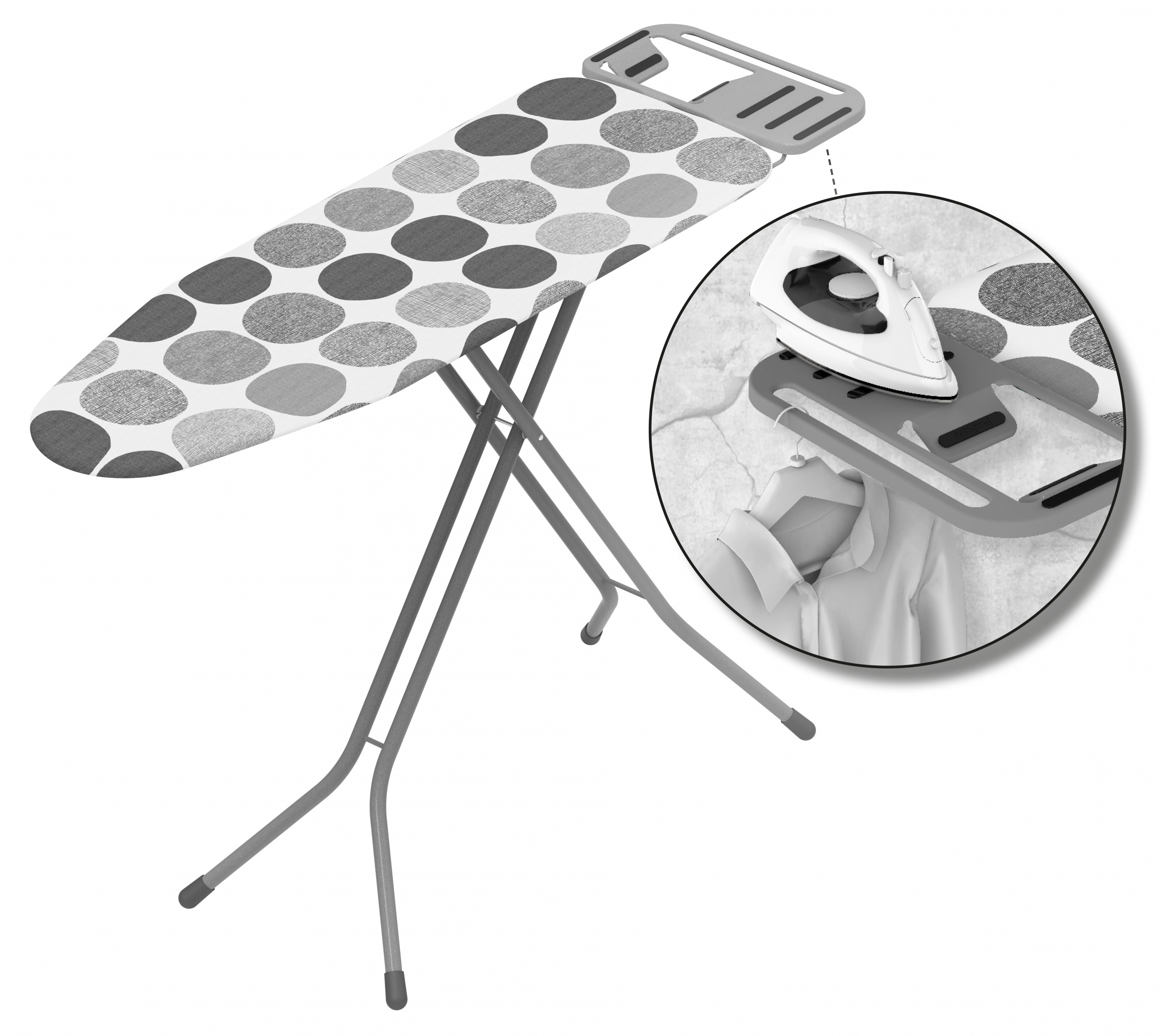 Levně Žehlicí Prkno Stabilní Kovová Deska 120 x 38 Novel Space Grey Rorets