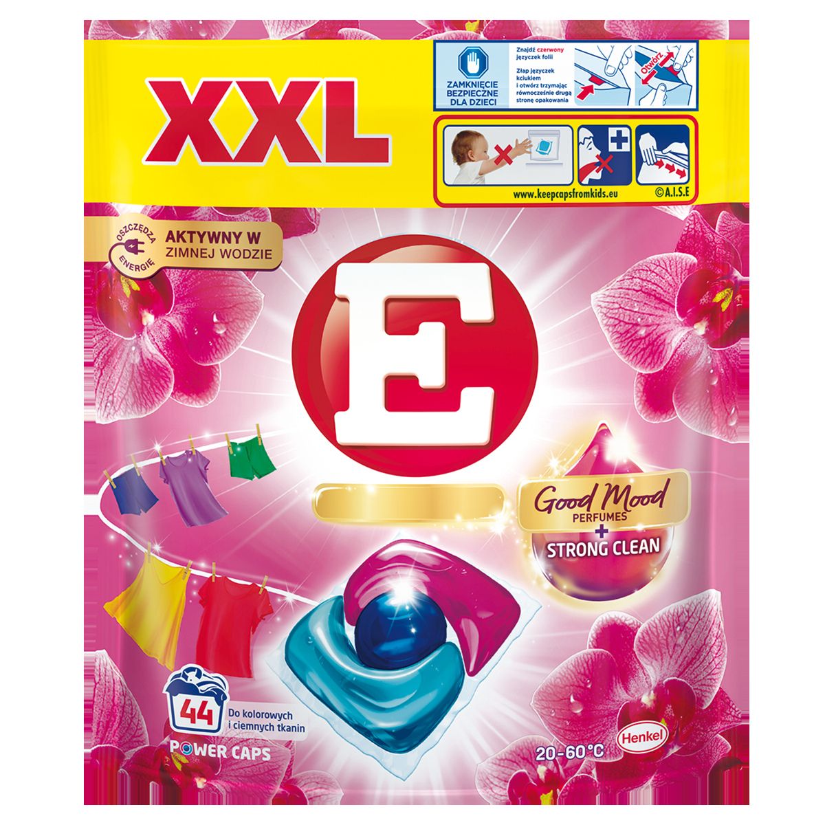 Levně E Orchidej prací Kapsle na barevné prádlo 44 ks