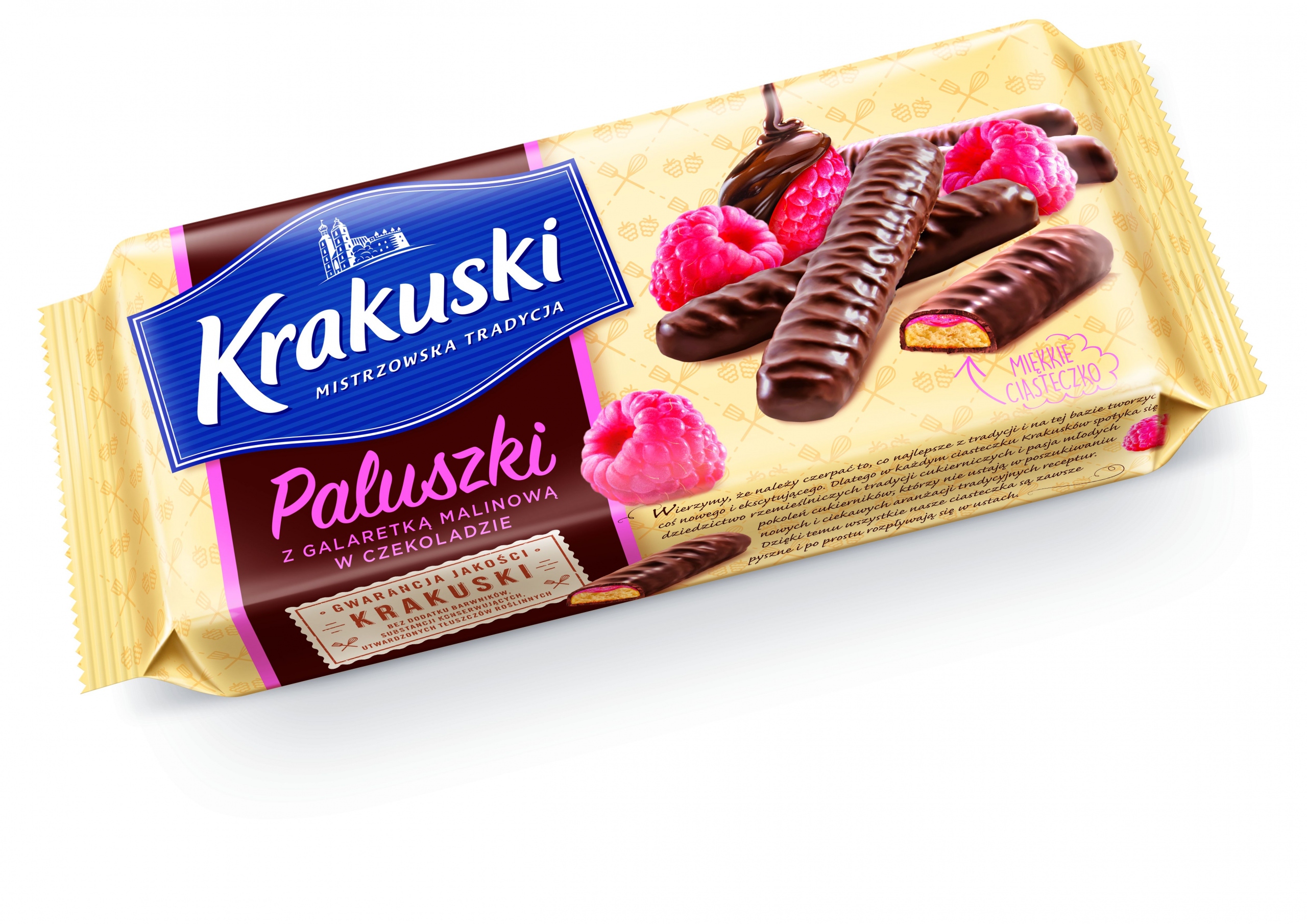 Ciastka Krakuski Paluszki Malinowe 144g