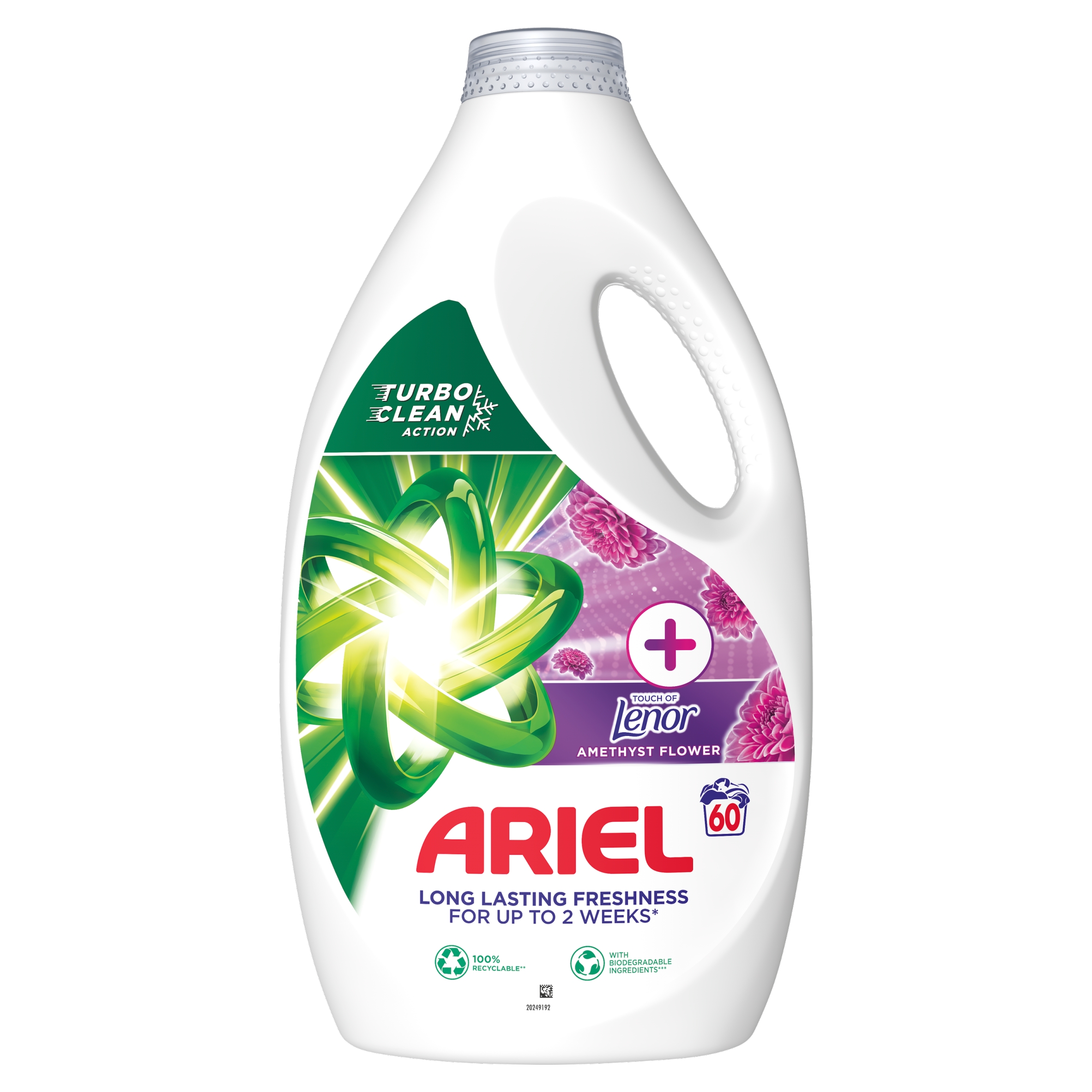 Levně Ariel Tekutý prací prostředek 3 l, 60 praní, Touch Of Lenor Amethyst Flower