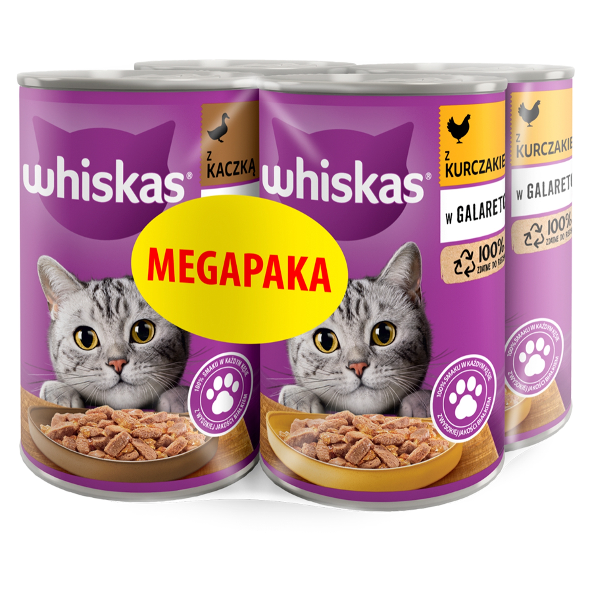 Whiskas Whiskas Mokra karma dla kotów w galaretce drób 6x4x400g