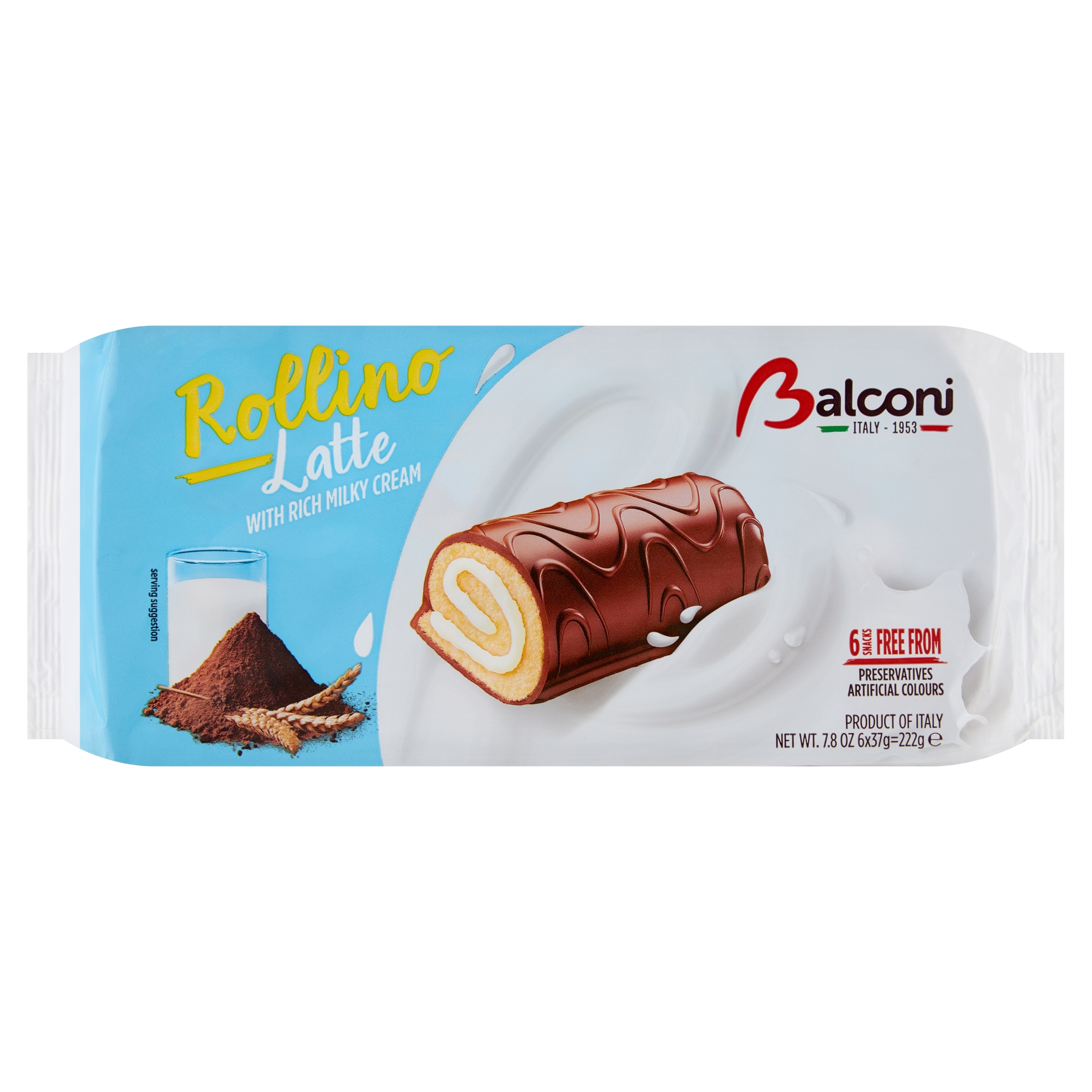 4x222g Balconi piškotové rolády latte Uk