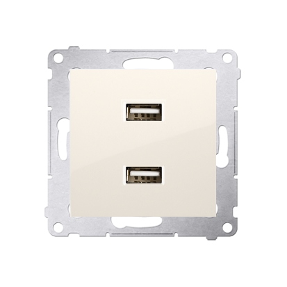 Simon 54 Nabíječka 2xUSB 2,1A 5V DC 230V krémová DC2USB.01/41