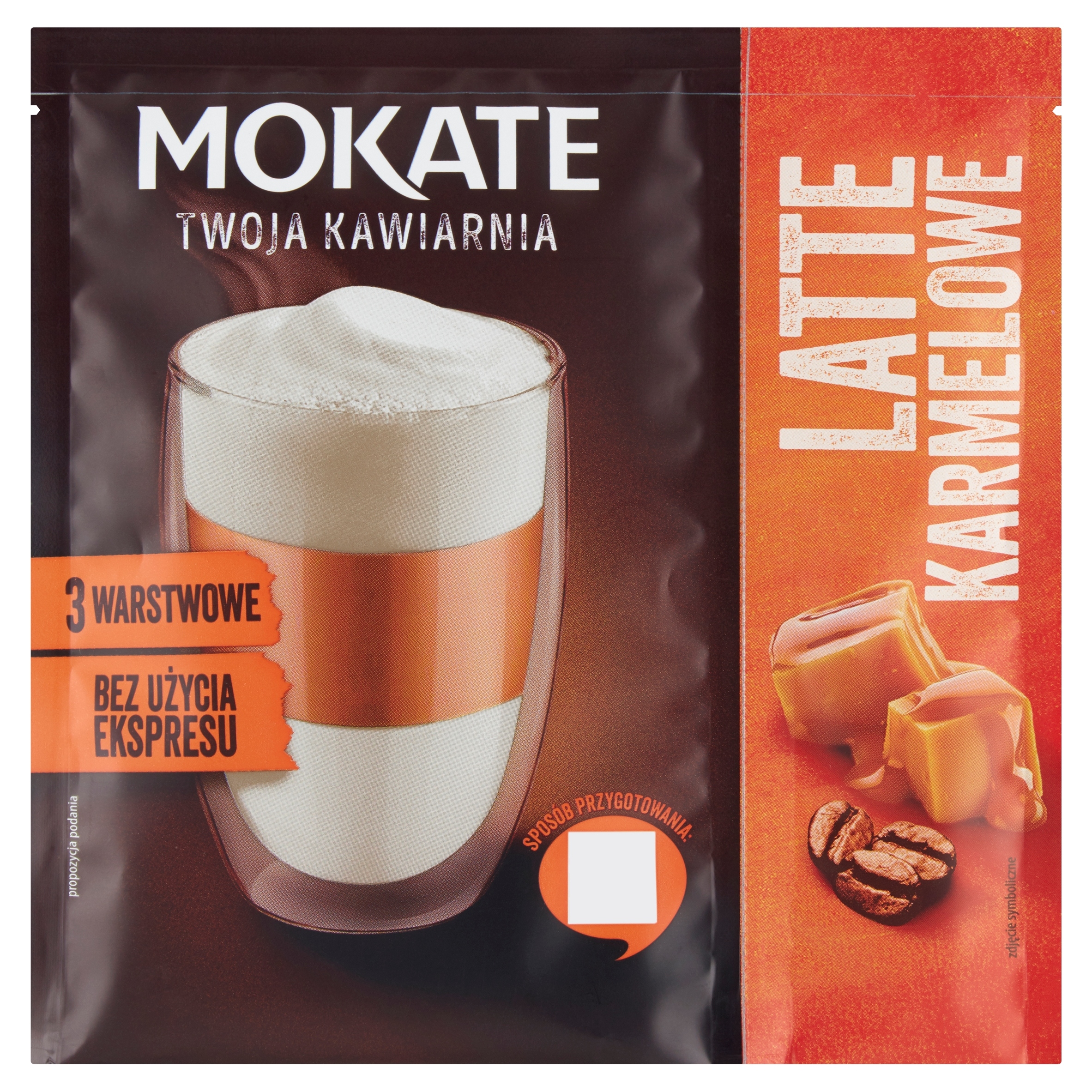 Levně 13 x Mokate Vaše kavárna Latte karamelová (20 g+2 g) Kávový nápoj