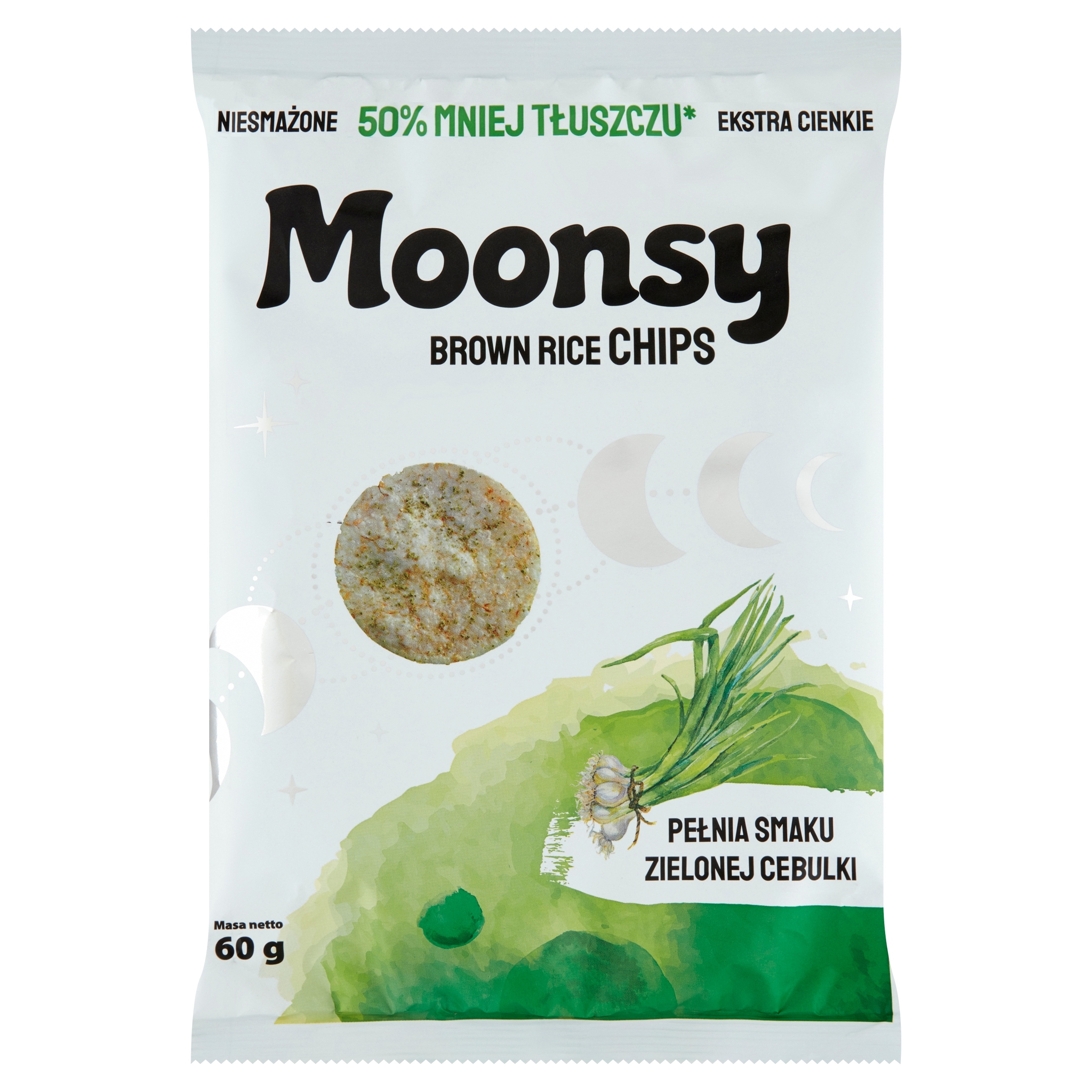 Moonsy Chipsy Rýžové Jarní Cibulka 60 G