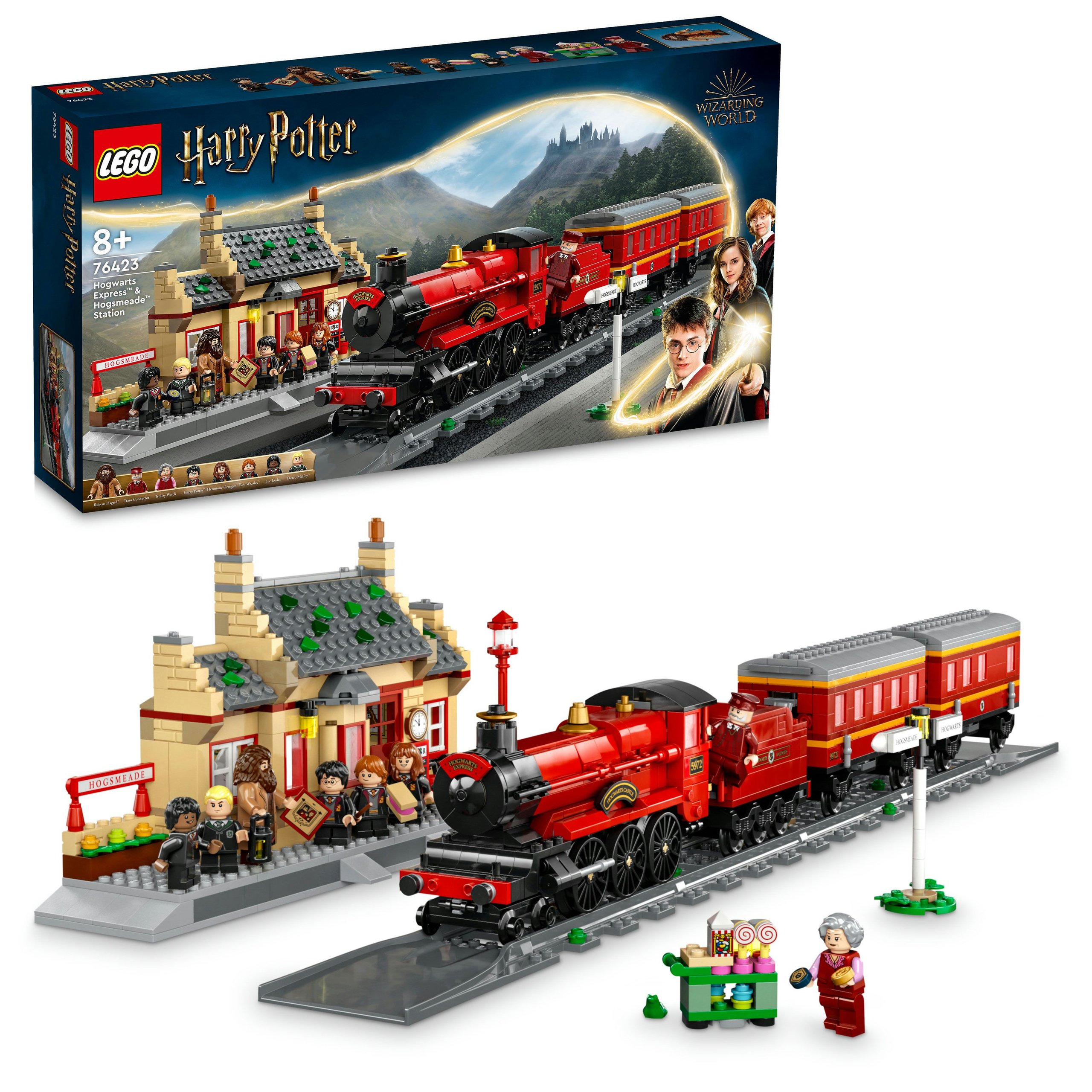 Nové Lego 76423 Harry Potter – spěšný vlak do bradavic a stanice v Hogsmeade