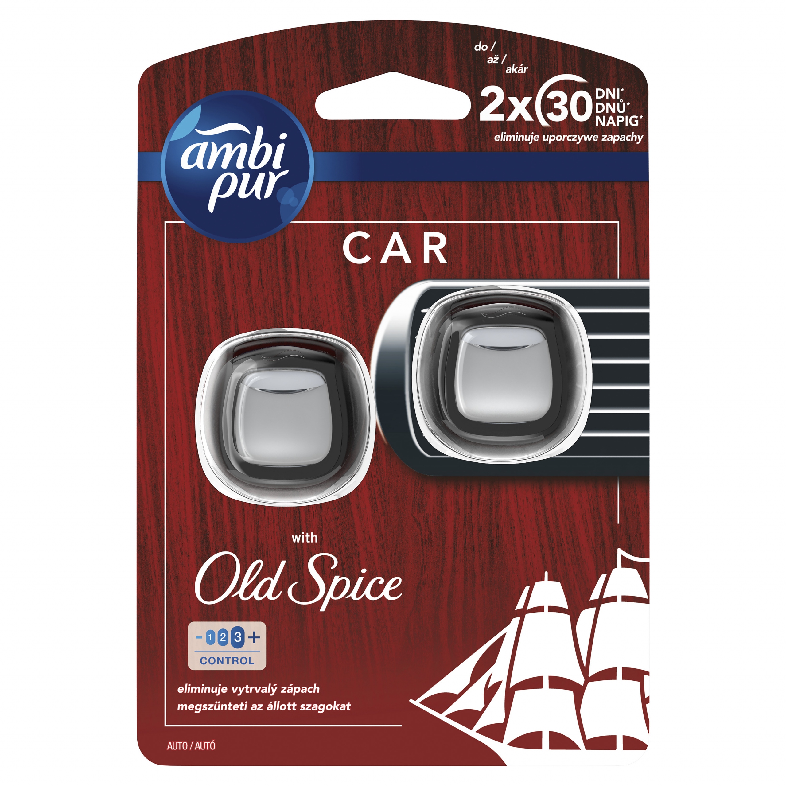 ODŚWIEŻACZ POWIETRZA DO SAMOCHODU AMBI PUR OLD SPICE DUO 2 X2 ML
