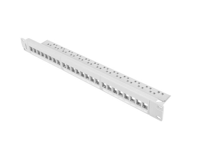 Patch panel pusty 24 porty 1U 19 cali szary