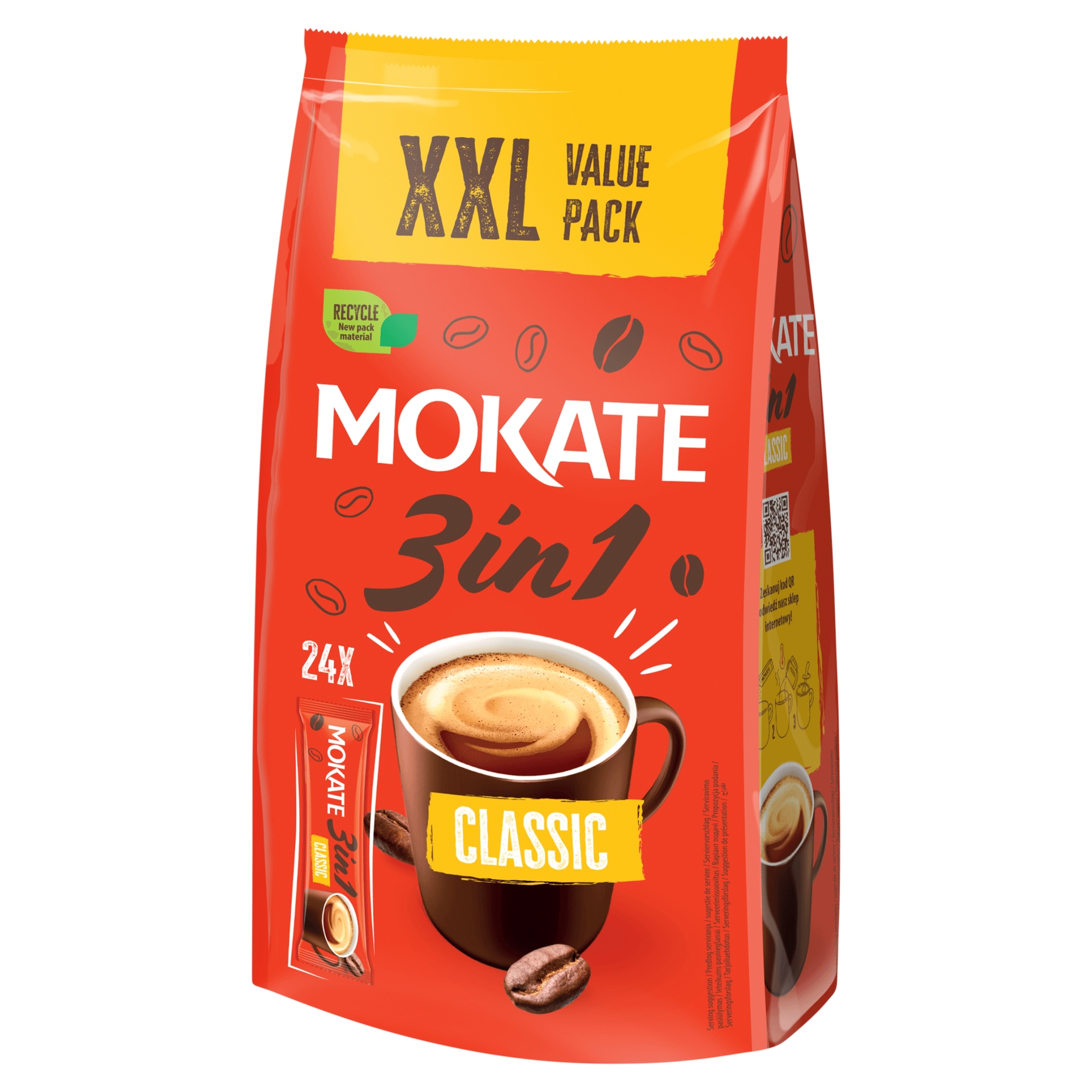 Levně Mokate Classic XXL 3v1 Instantní káva 408g (24 x 17 g)