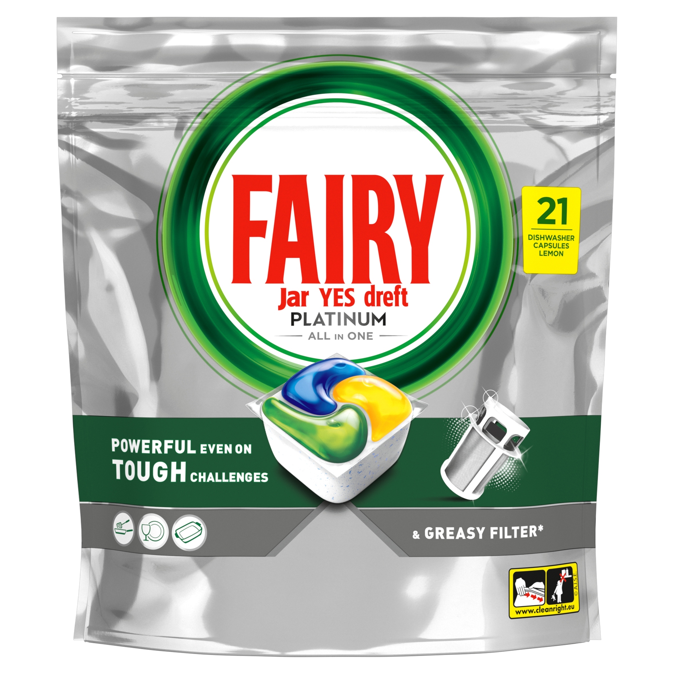 Levně Fairy Platinum All in One Kapsle do myčky nádobí 126 ks (+6 bonus)
