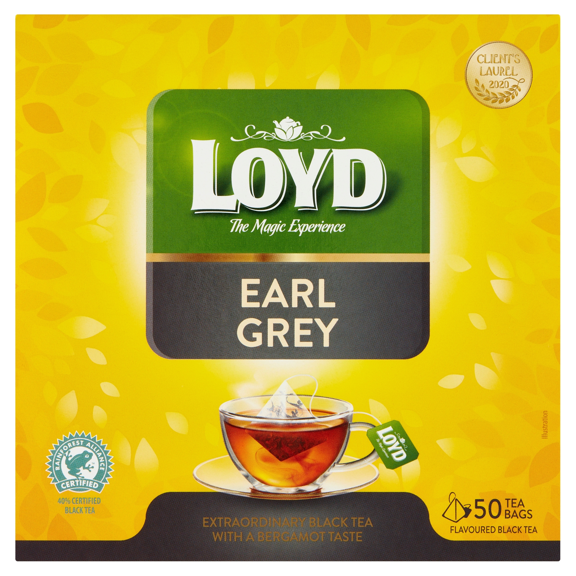 Levně Čaj černý Loyd Earl Grey 50 sáčků
