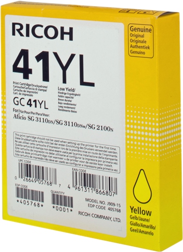 Inkoust Ricoh 405768 GC41YL žlutý (yellow)