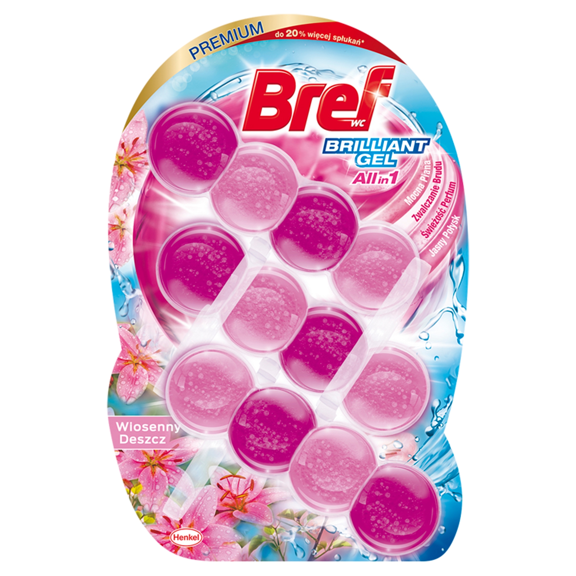 

Bref Brilliant Zawieszka w żelu do Wc deszcz 3x42g