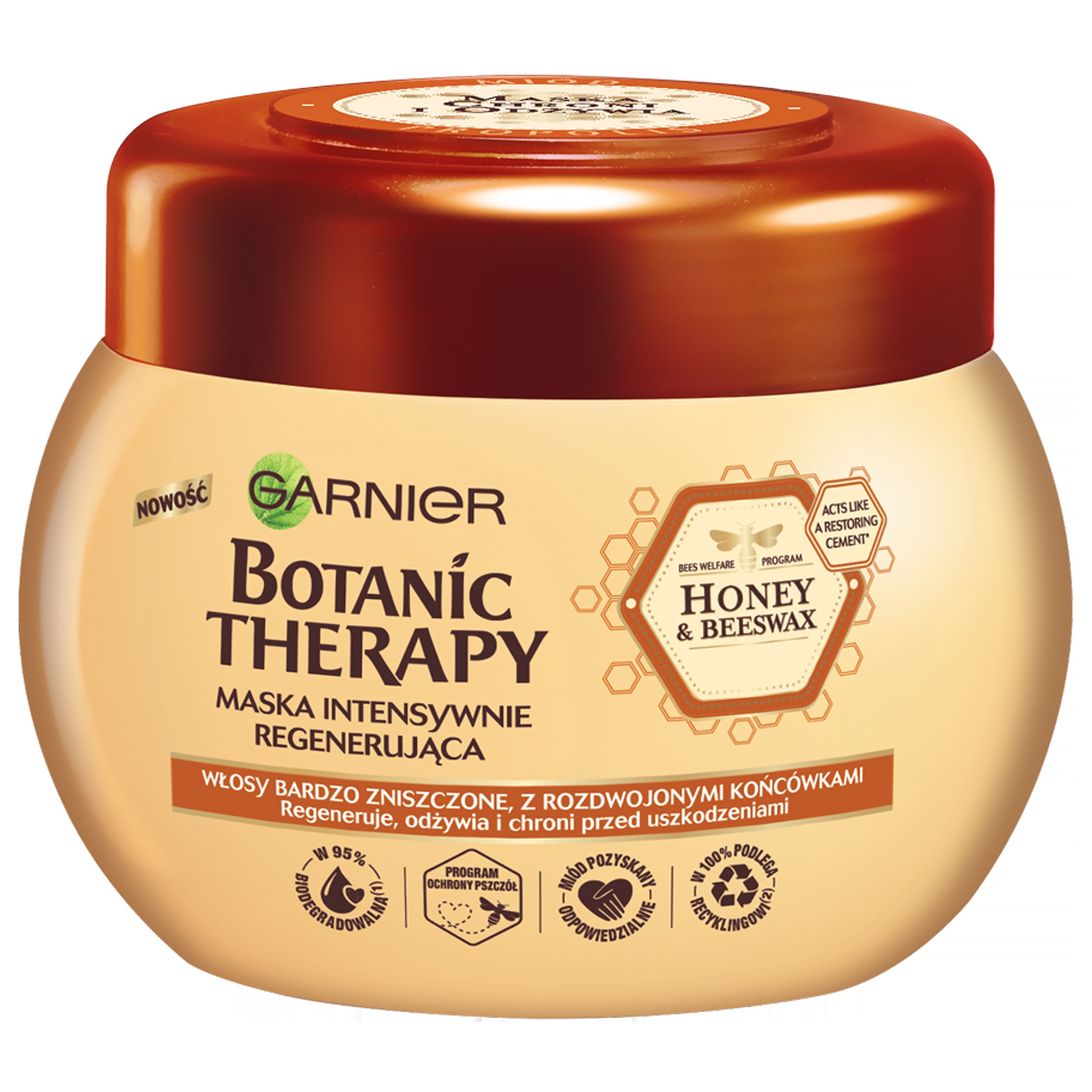 MASKA DO WŁOSÓW Z MIODEM I PROPOLISEM CHRONI PRZED USZKODZENIAMI GARNIER