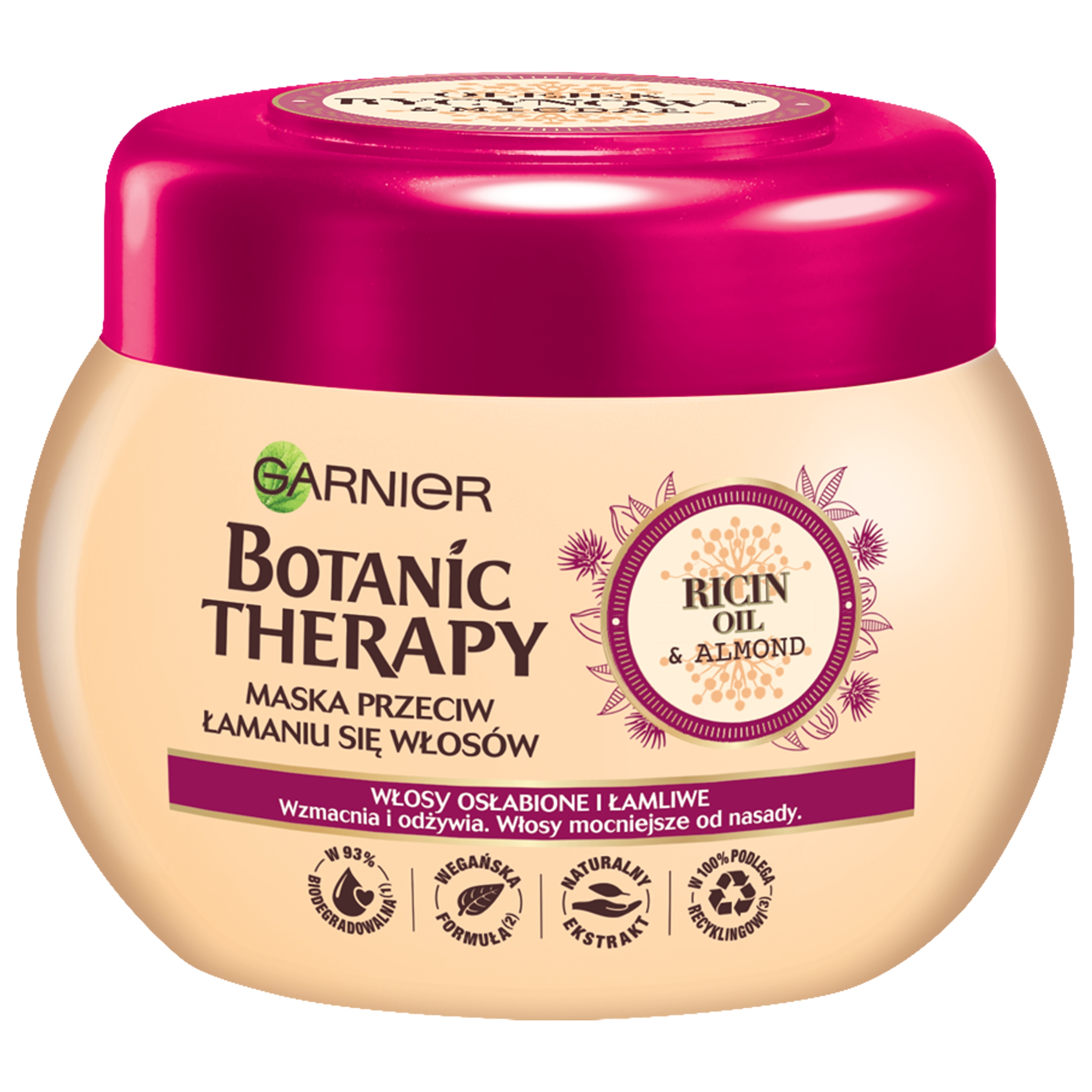 Garnier Botanic Therapy Maska przeciw łamaniu się włosów Olejek Rycynowy