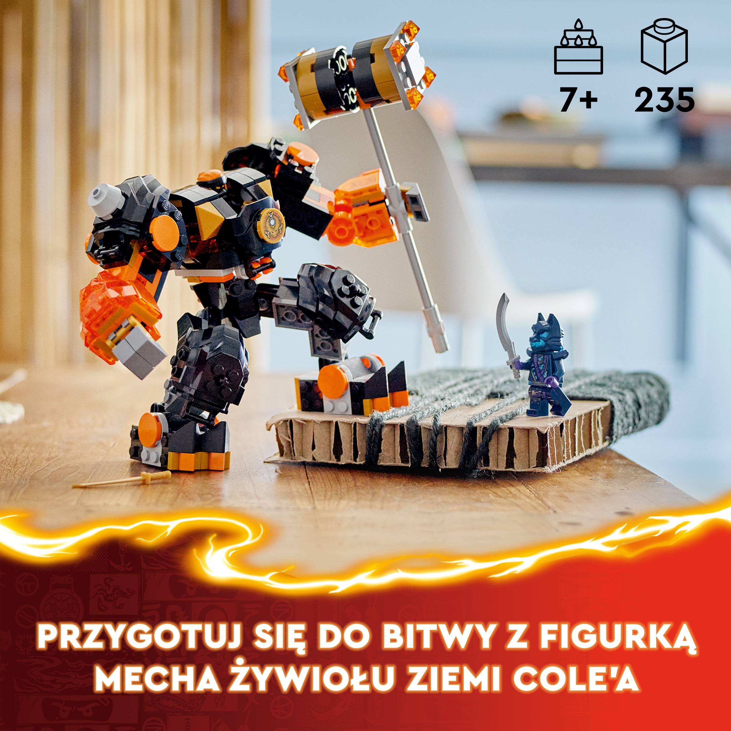 LEGO NINJAGO 71806 MECH ŻYWIOŁU ZIEMI COLE'A + LEGO TORBA PAPIEROWA ŚREDNIA Bohater brak