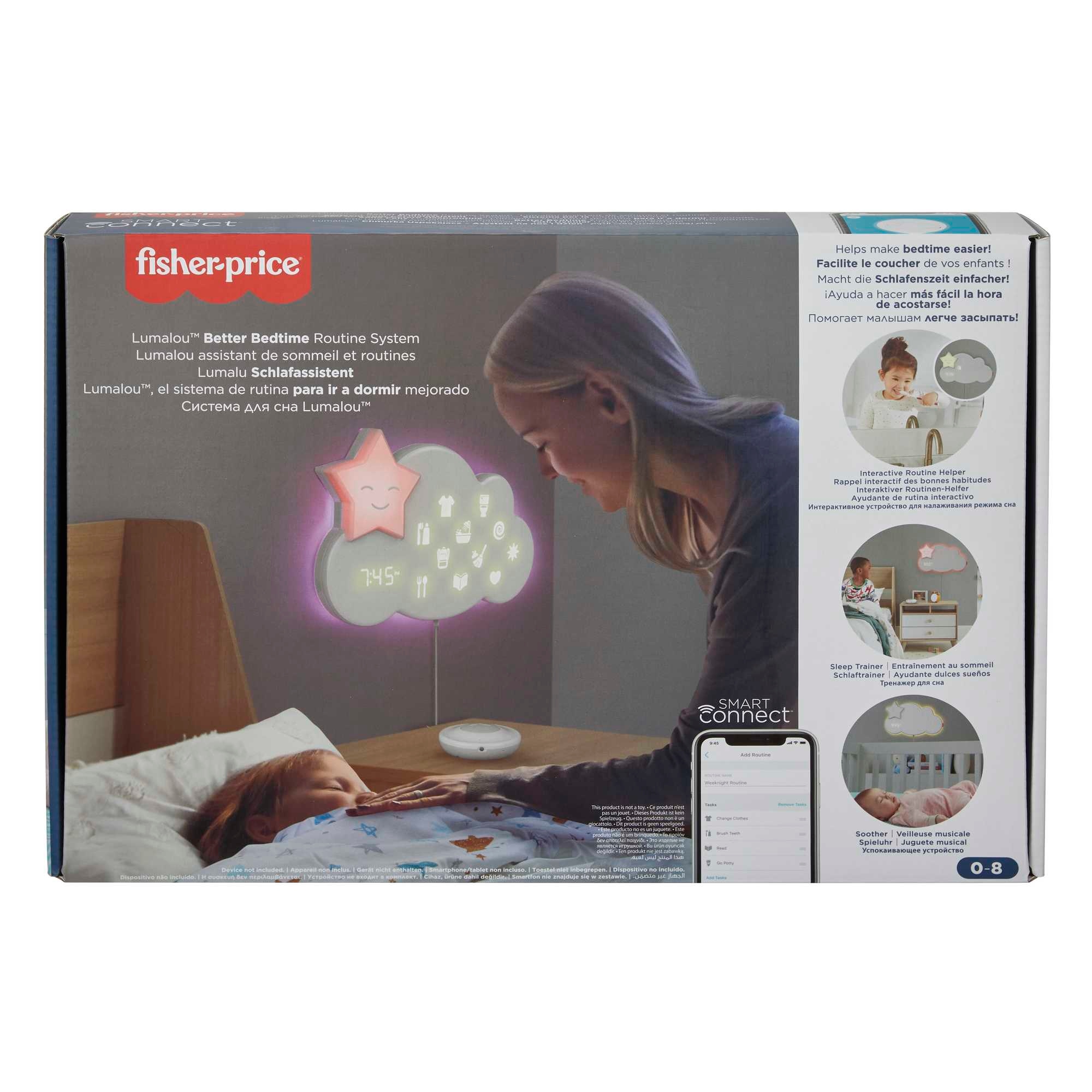 USPOKAJACZ Fisher Price Lumalou CHMURKA LAMPKA Codzienne Czynności GWM53 Baterie Typ baterii: 2xAAA