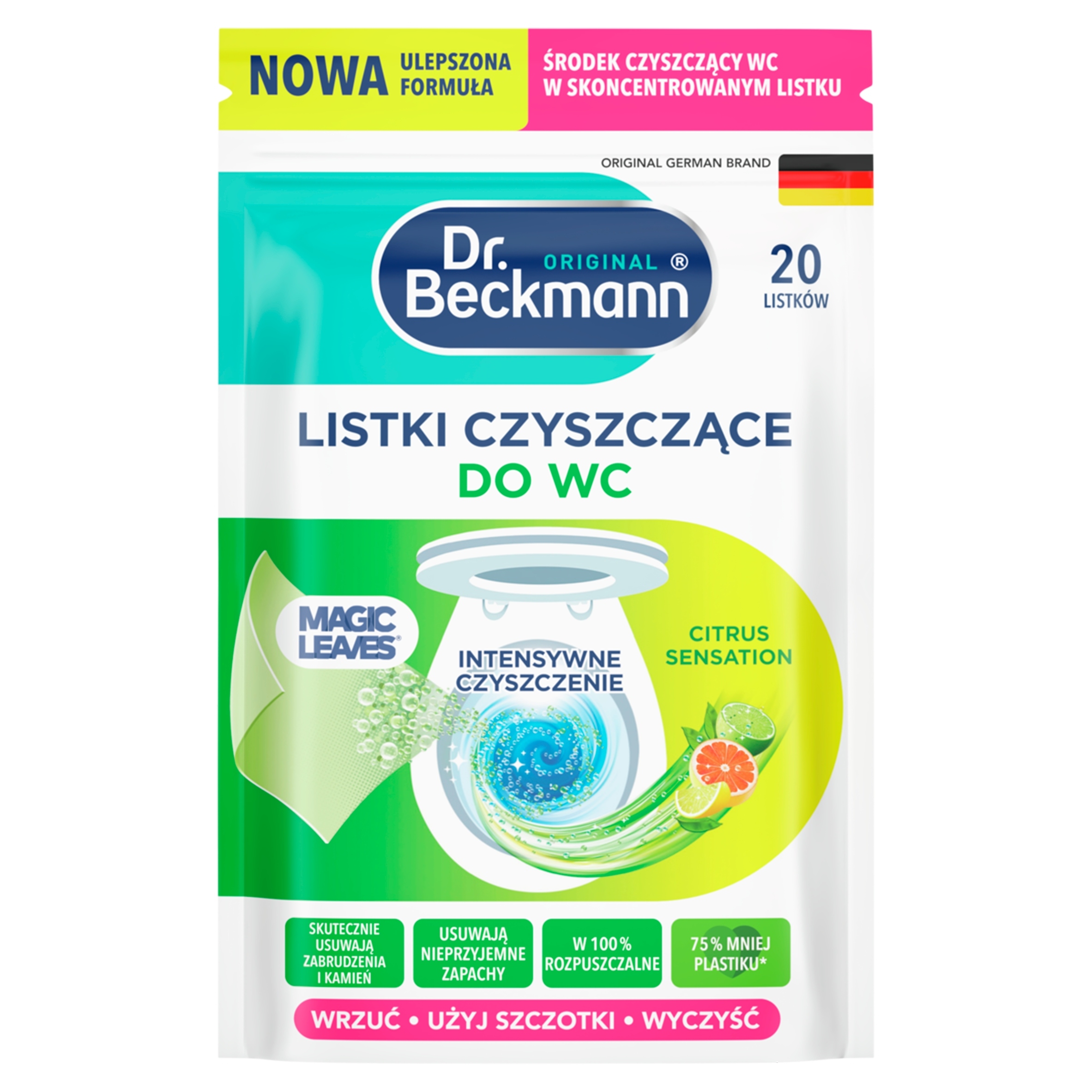 Dr. Beckmann čisticí listy na WC Citrus Sensation, 20 ks