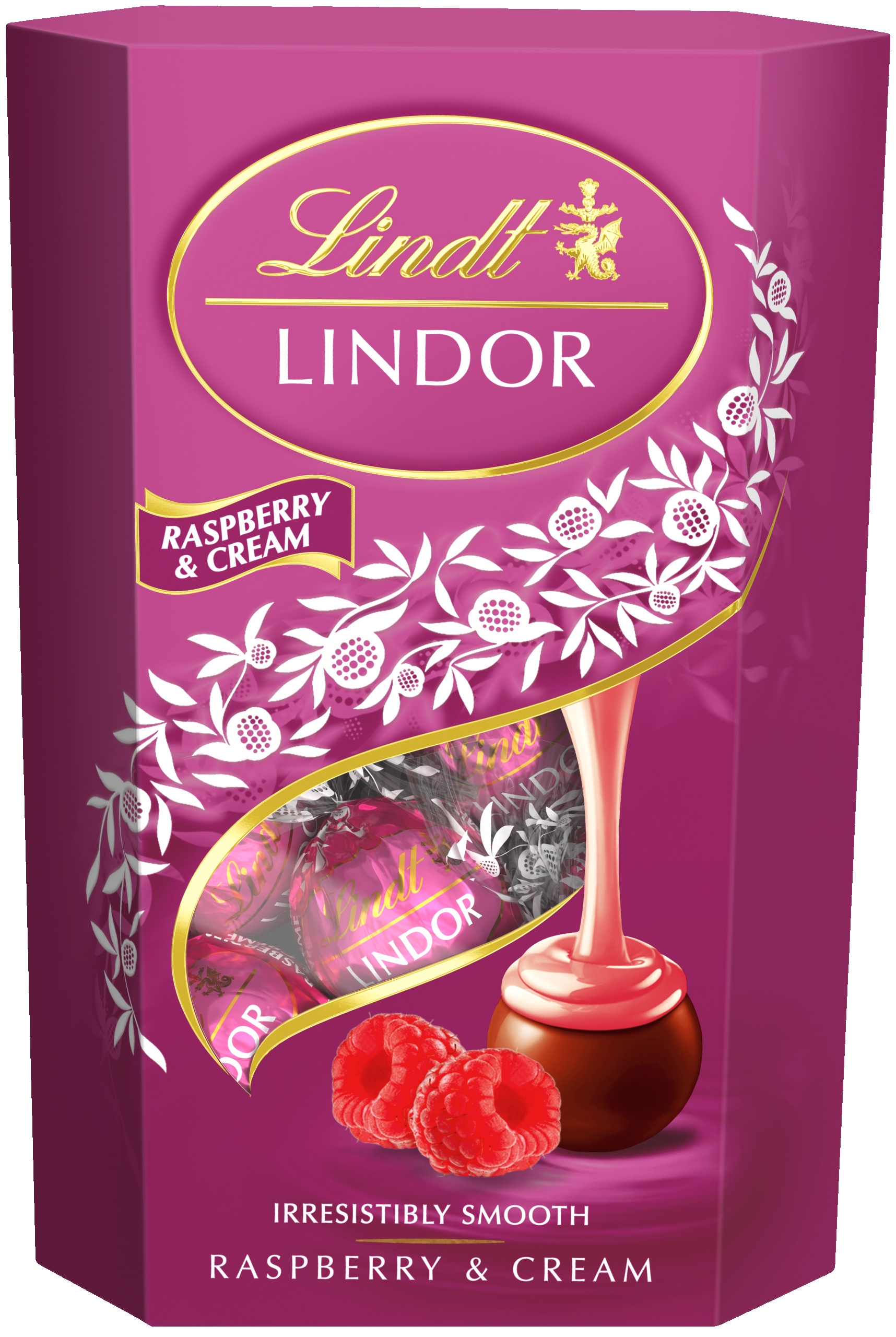 Levně 2x Lindor malinový a smetanový kornout 200g