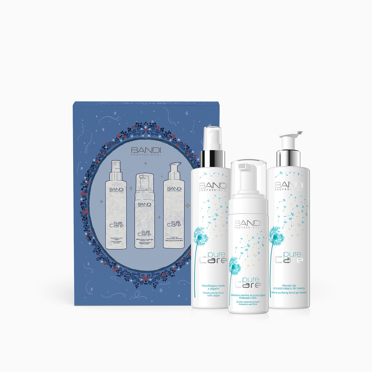 Bandi Professional Zestaw Pure Care Oczyszczanie Pianka Tonik Żel