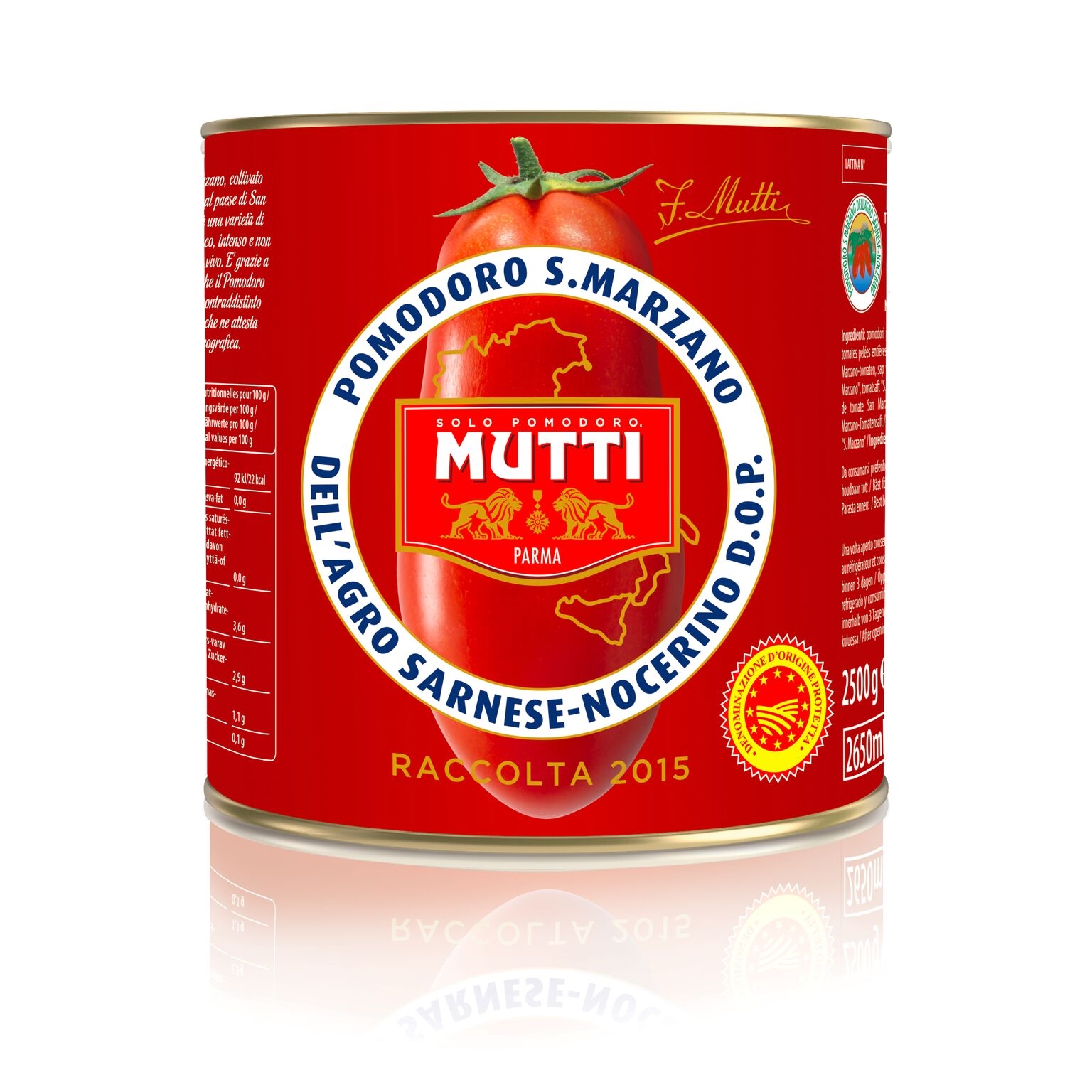 Pomidory San Marzano całe bez skórki 2.5 kg Mutti