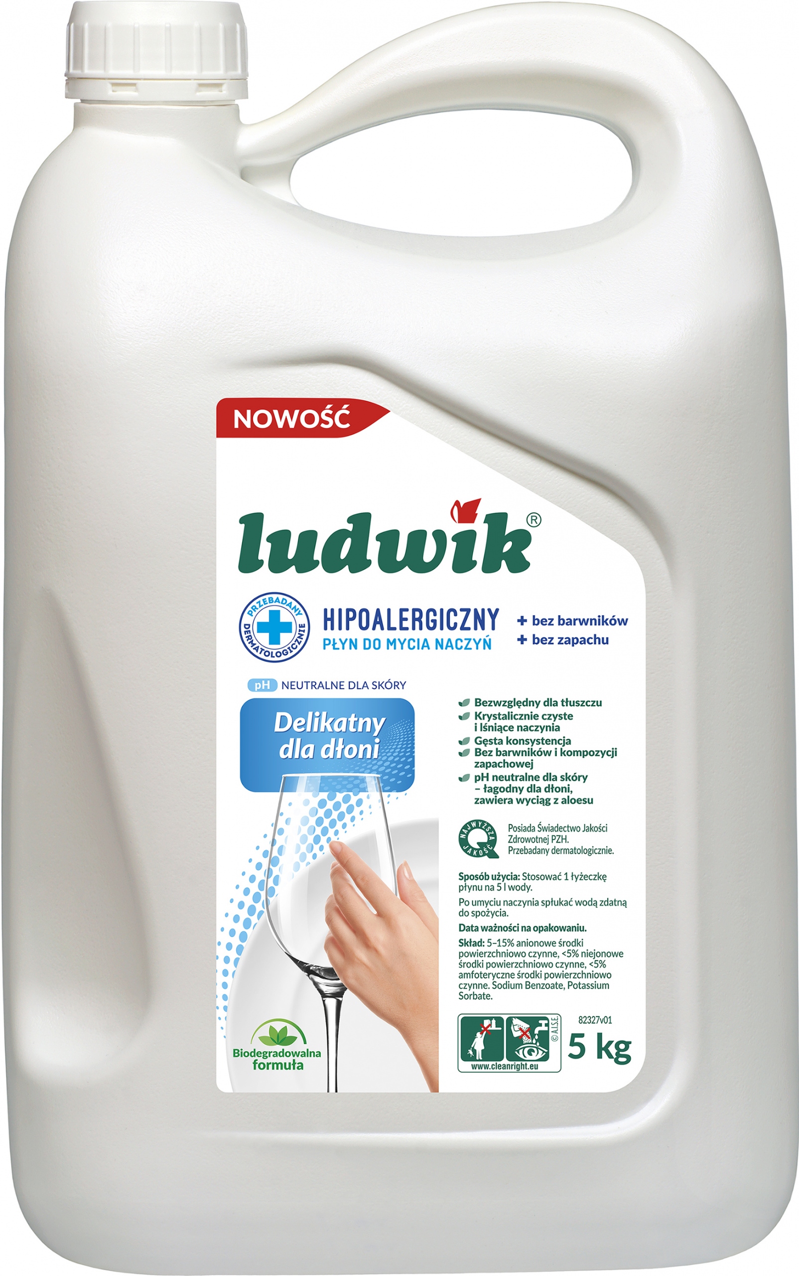 LUDWIK Płyn do mycia naczyń 5L hipoalergiczny Kod producenta 5900498028973