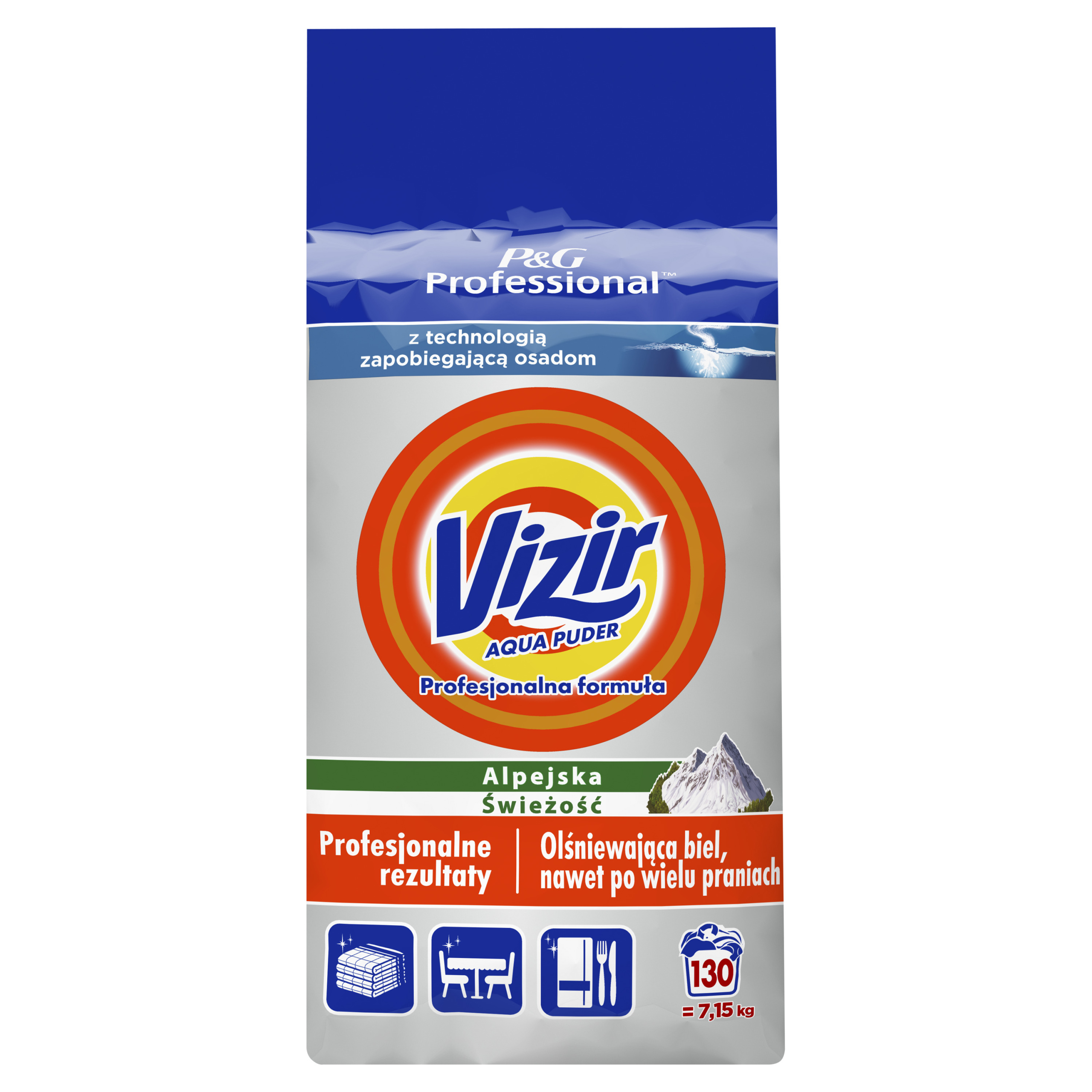 Levně Vizir prášek na praní 130 praní 7,15 kg alpská svěžest profesionální