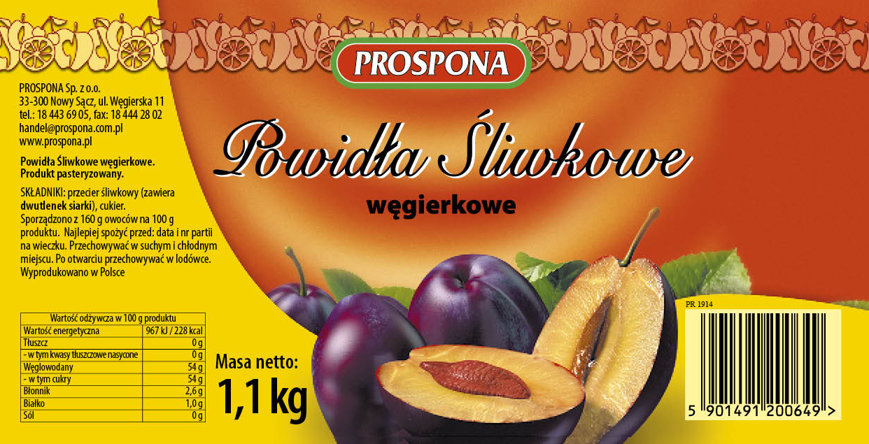 Levně Prospona Švestková Povidla Maďarská 1, 1 Kg