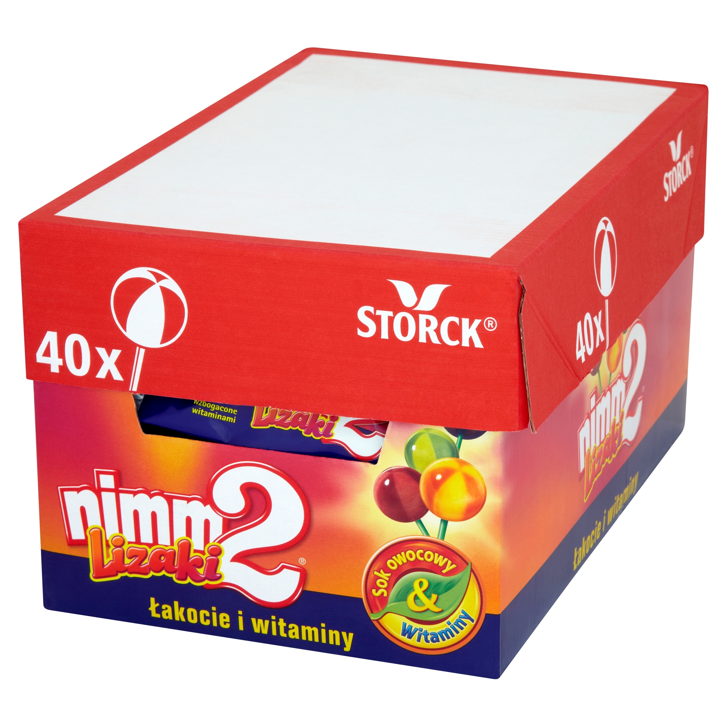 Levně Nimm2 Lízátka obohacená o vitamíny a džus ve 4 ovocných příchutích 40 x 10 g