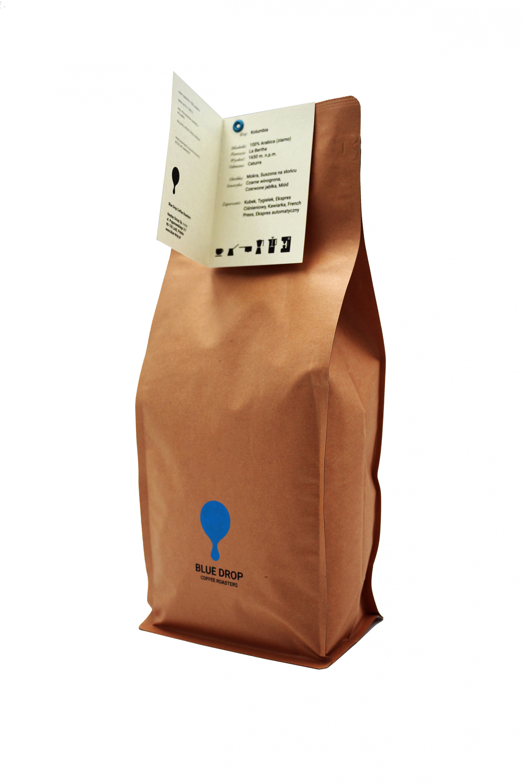 Levně Káva zrnková Arabica Blue Drop Coffee Roasters Colombia La Bertha 1000 g