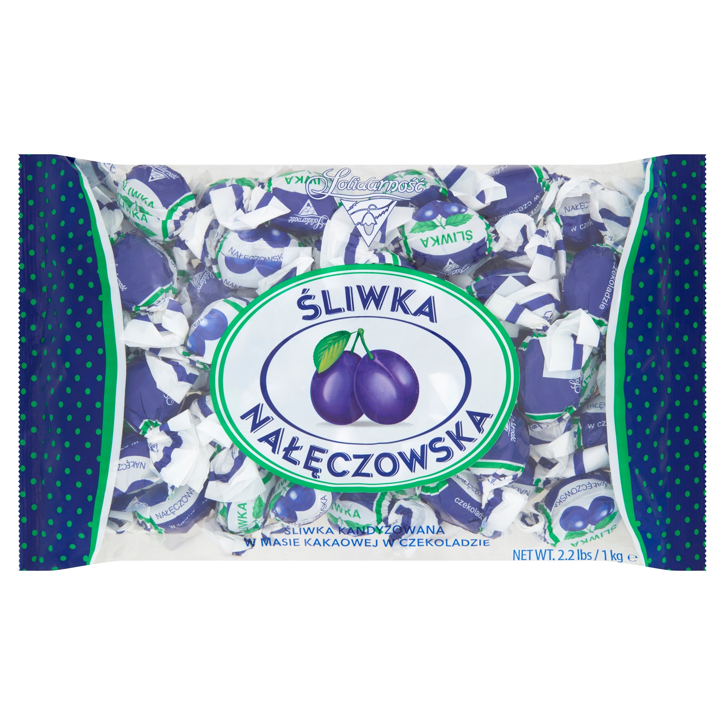 Levně Solidarność Bonbóny Švestka v čokoládě Nałęczowska 1 kg
