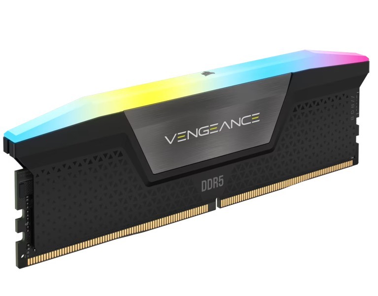 CORSAIR DDR5, 6000MT/s 32GB 2x16GB DIMM, 30-36-36-76, Std PMIC, AMD EXPO, VENGEANCE RGB DDR5 Cool Grey Heatspreader, Black PCB, 1.4V — 9