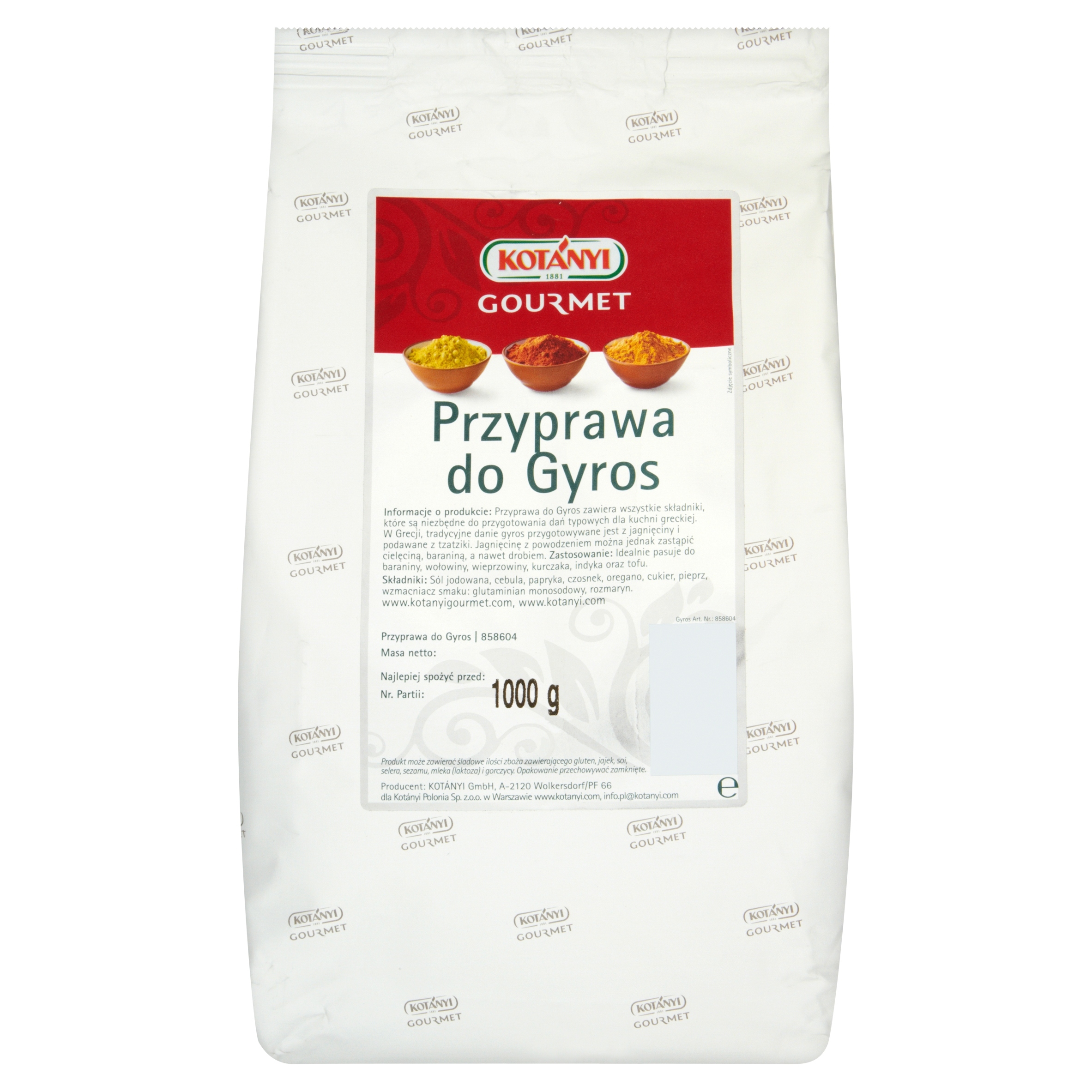 Koření pro Gyros Kotanyi 1000 g
