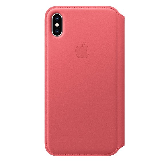 

Skórzane etui folio iPhone Xs Max - zgaszony