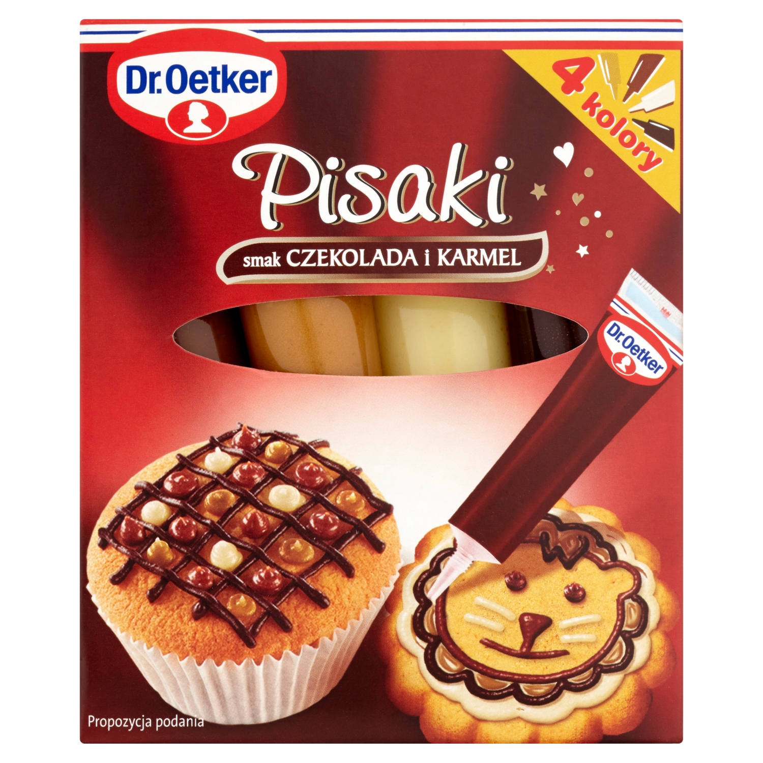 Levně Dr.Oetker Fixy Příchuť Čokoláda a Karamel 76 g (4 tuby)
