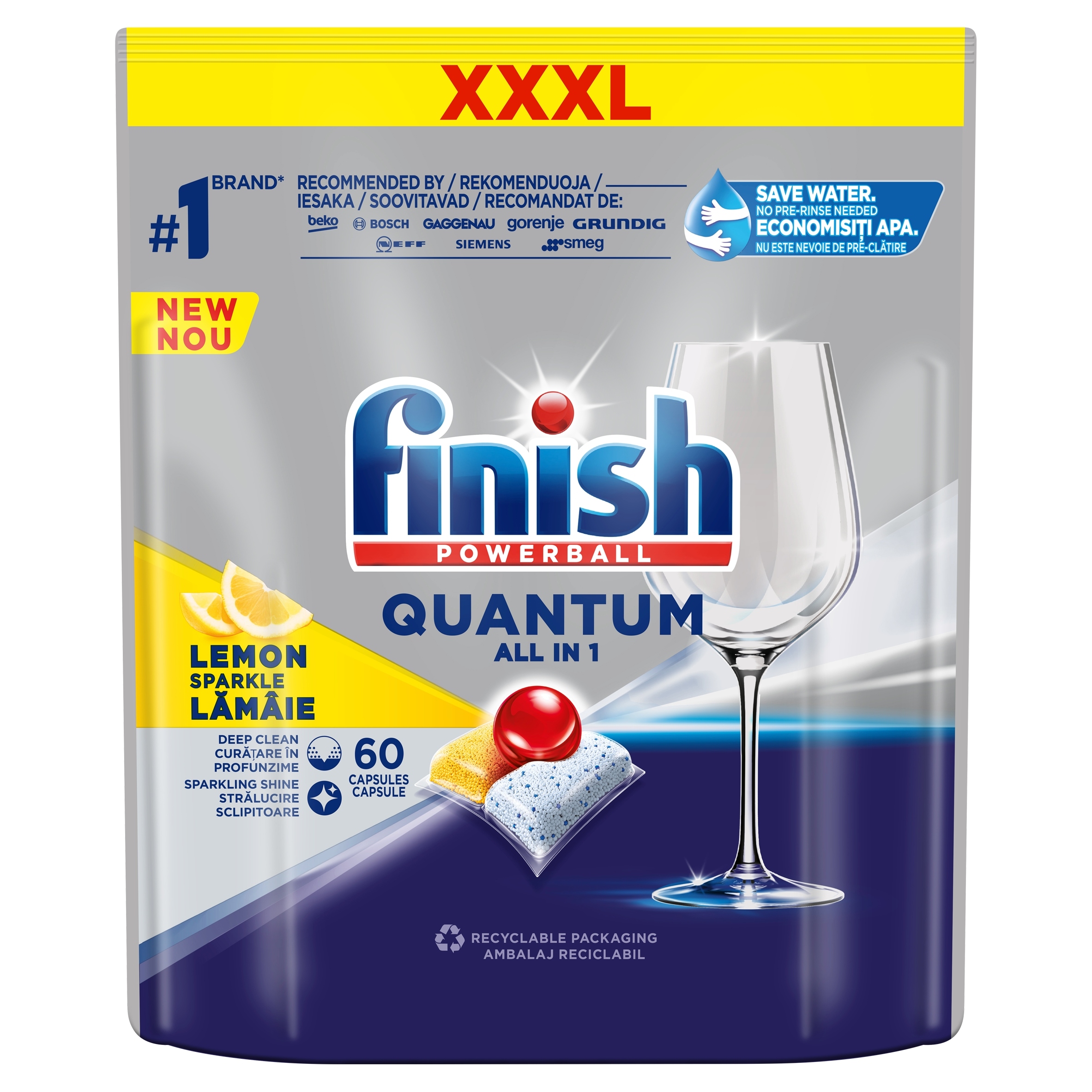 

Kapsułki do zmywarki Finish Quantum Lemon 60 szt.
