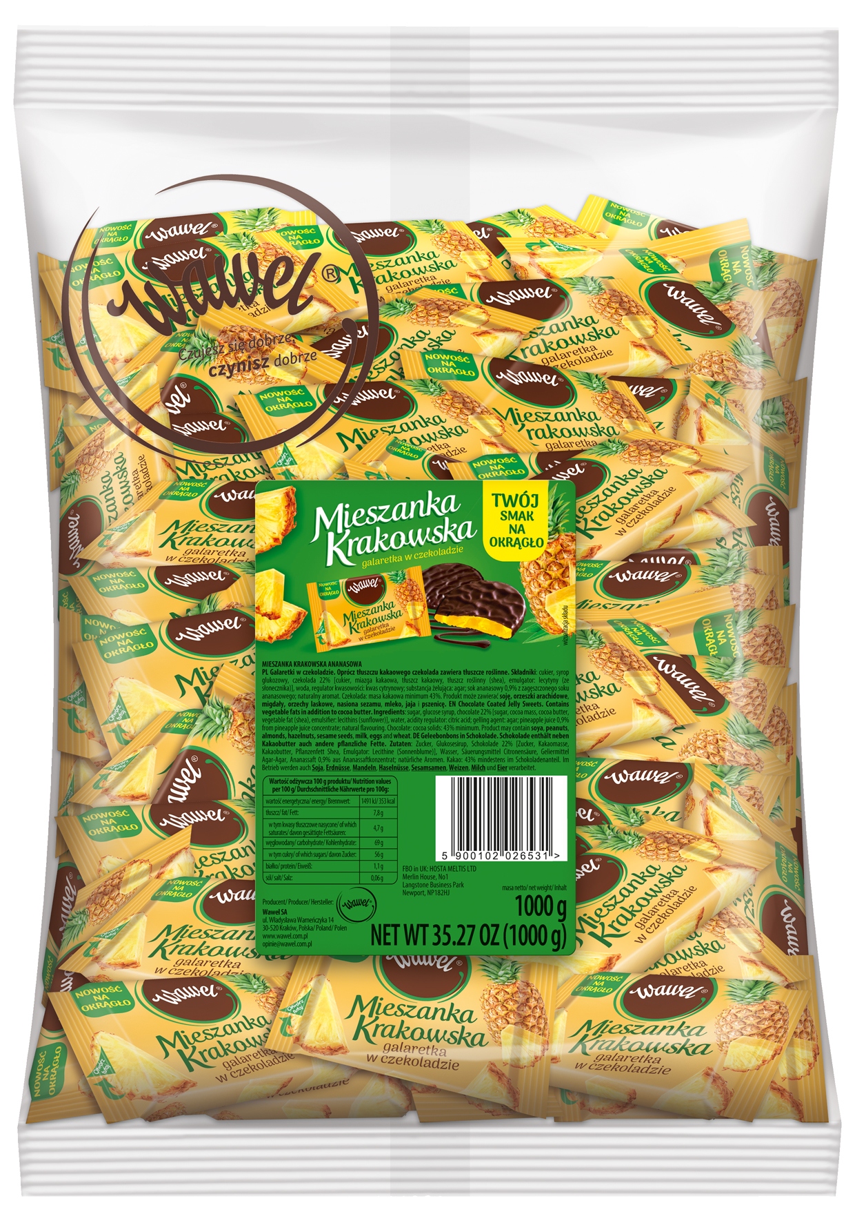 Wawel Směs Krakovská, ananasová, kulatá, 1 kg