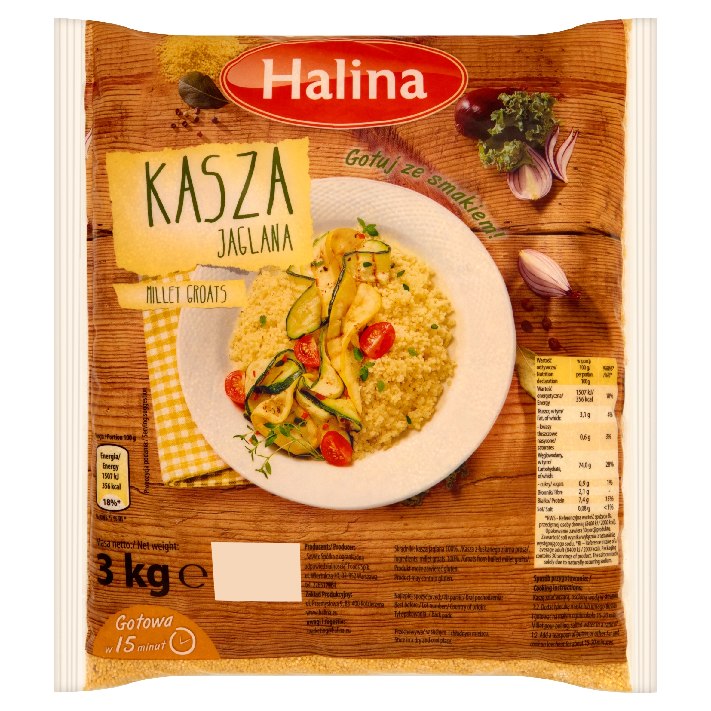 Levně 2x Jáhlová Kaše Halina 3 kg