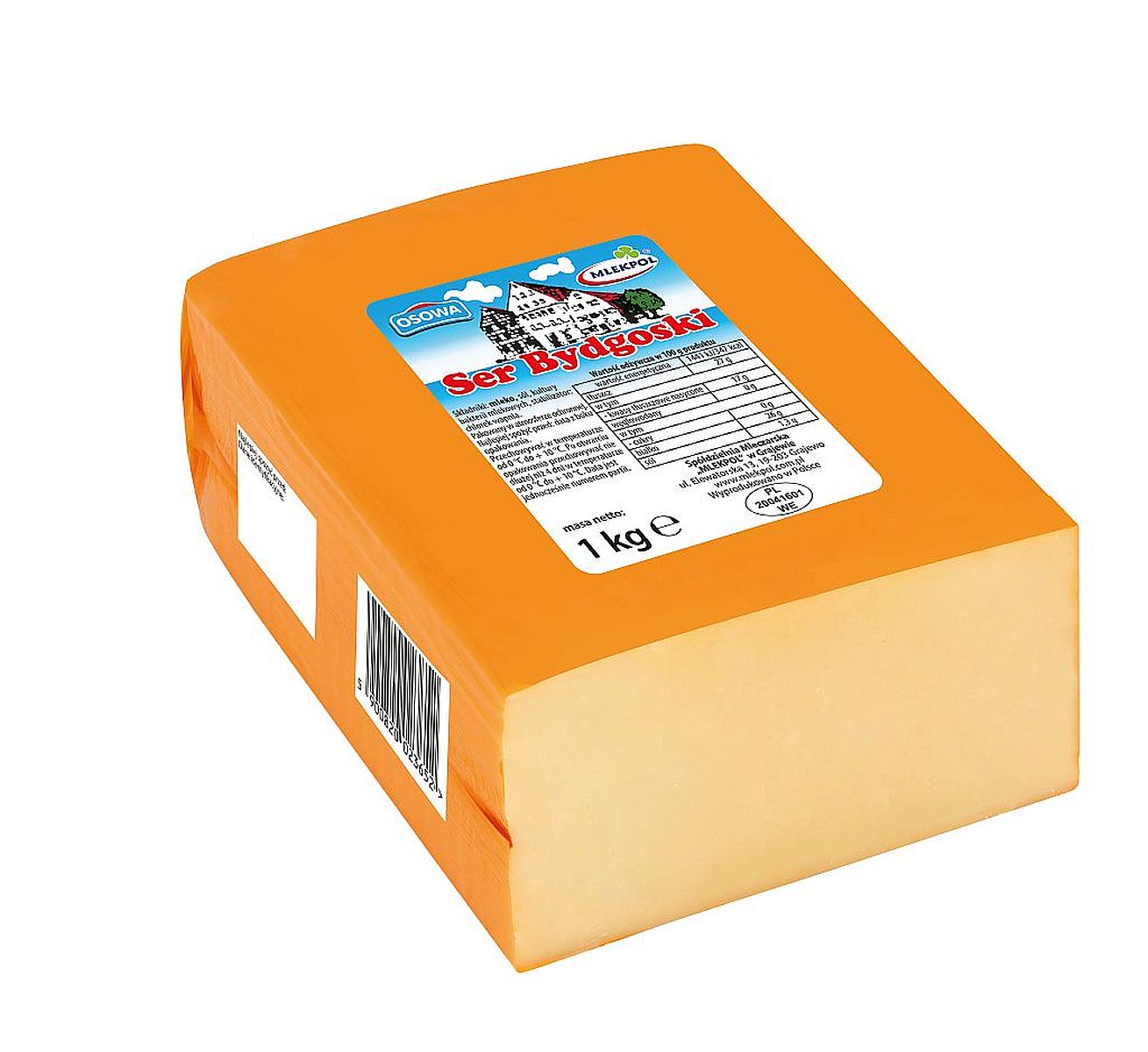 Levně Žlutý sýr Bydgoski blok 1 kg, pevná váha holandského typu Mlekpol