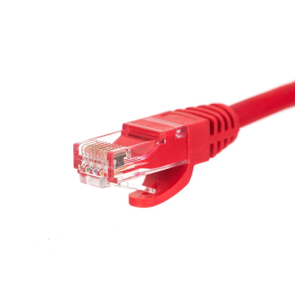 Patchcord RJ45, Netrack osłonka zalewana, kat. 5e Utp, 0,5m czerwony