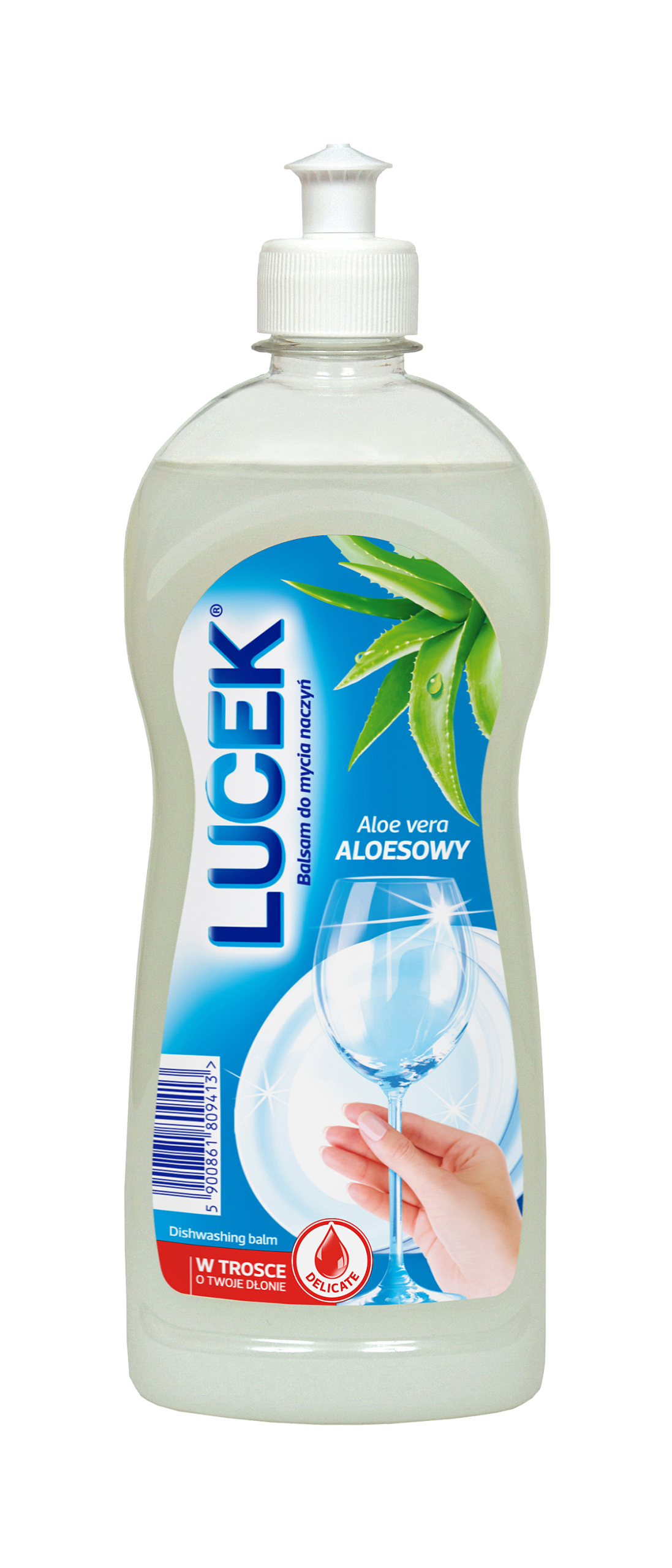 Levně 13X Lucek, Tekutý prostředek na mytí nádobí, aloe, 500 ml