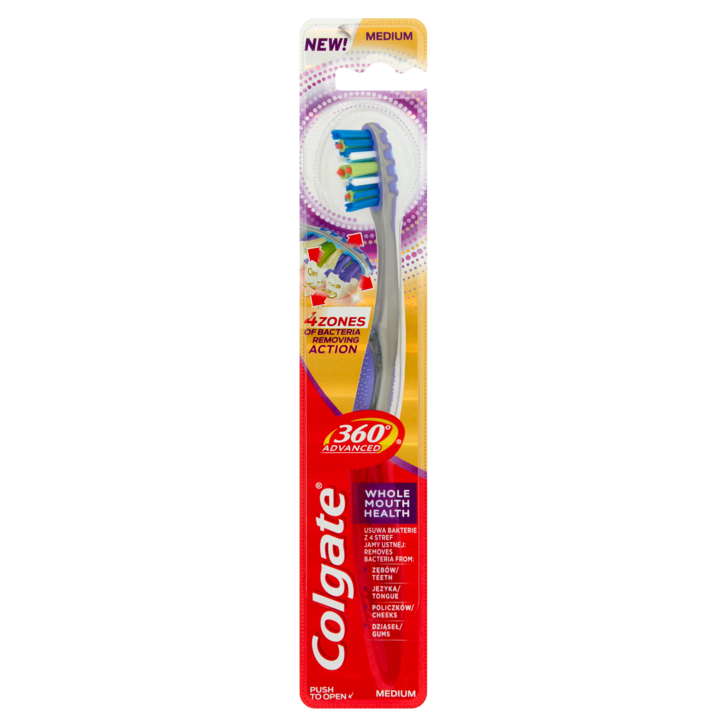 Colgate 360° Advanced Szczoteczka do zębów średnia