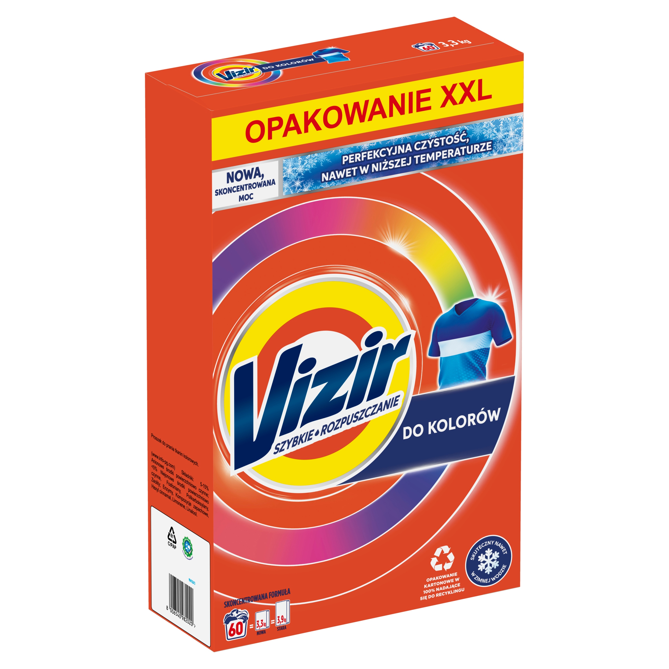 Levně Vizir Color Prací prášek na barevné prádlo, 60 praní na barvu