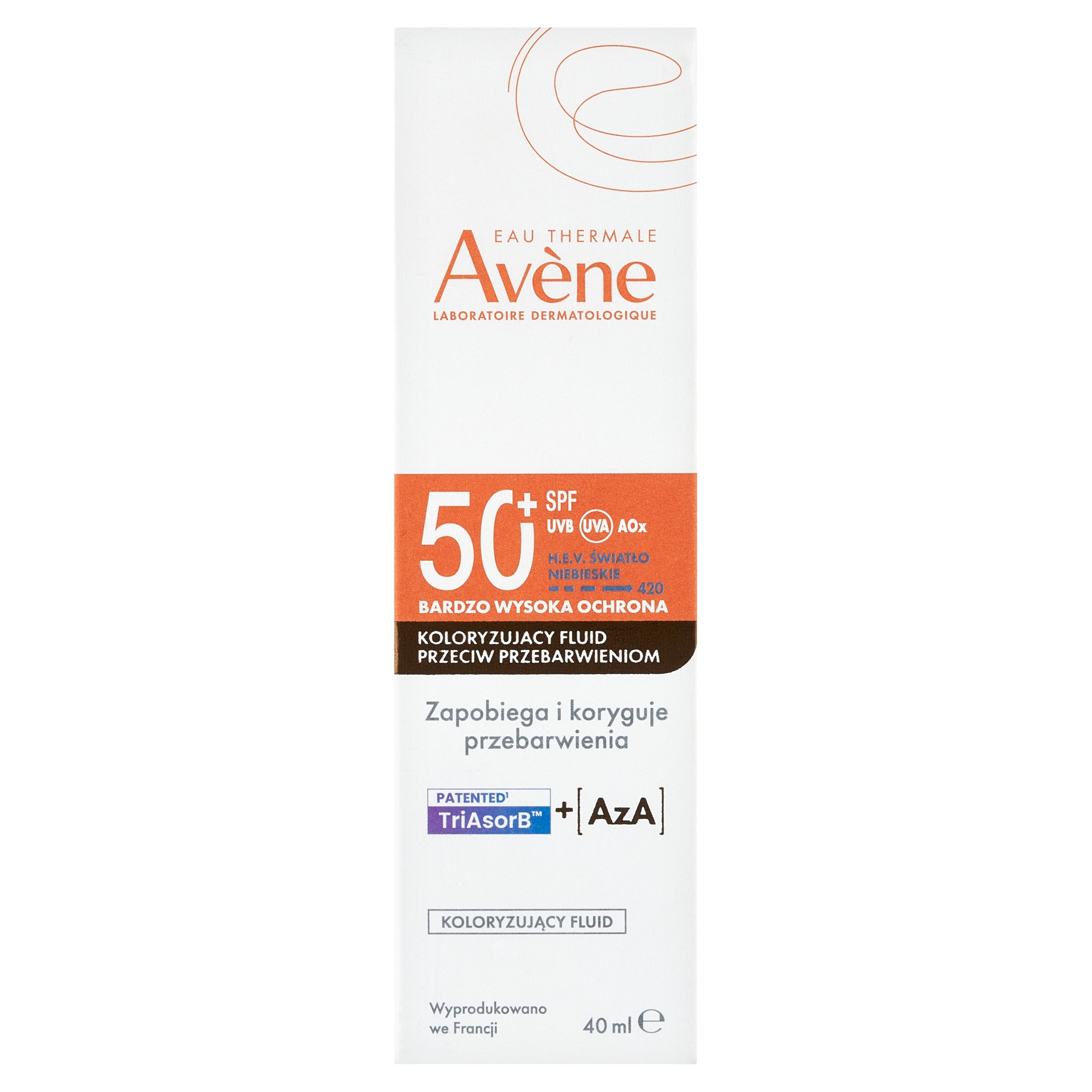 Avene Sun Koloryzujący fluid przeciw przebarwieniom Spf 50+ 40 ml