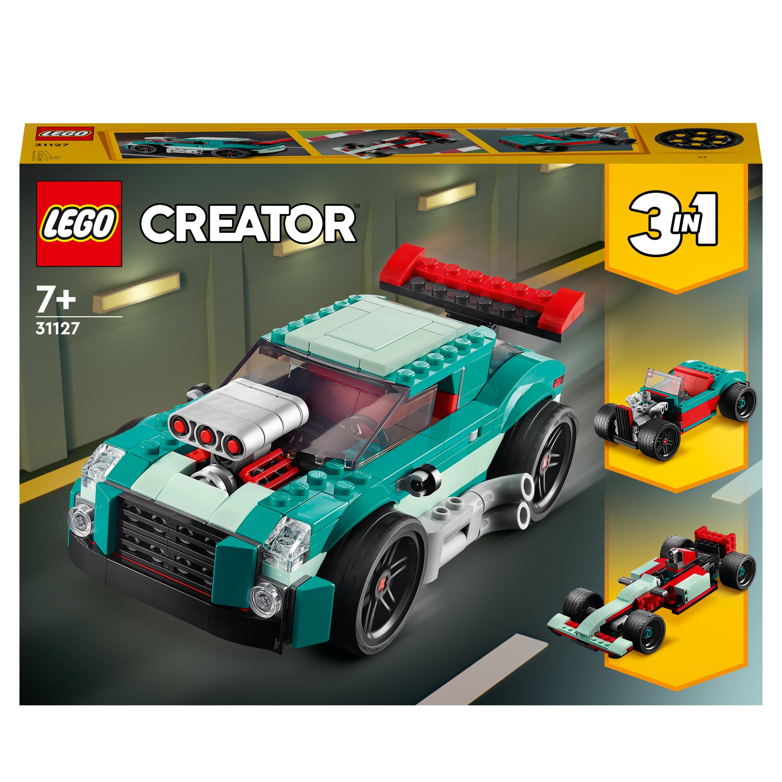 LEGO CREATOR 3W1 31127 ULICZNA WYŚCIGÓWKA 7+ Marka LEGO