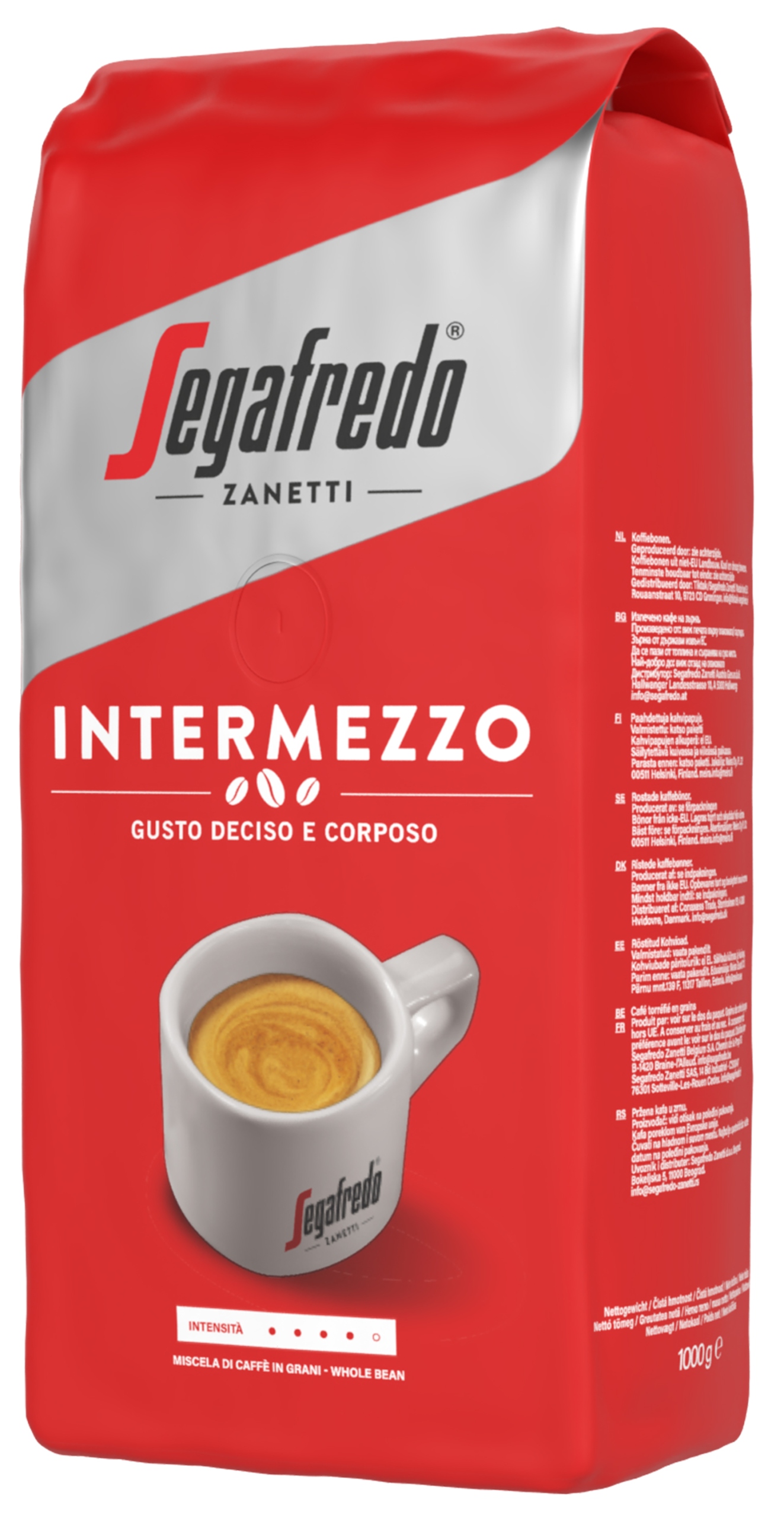 Levně Sada 2 Ks: Segafredo Intermezzo Káva zrna 1000 g