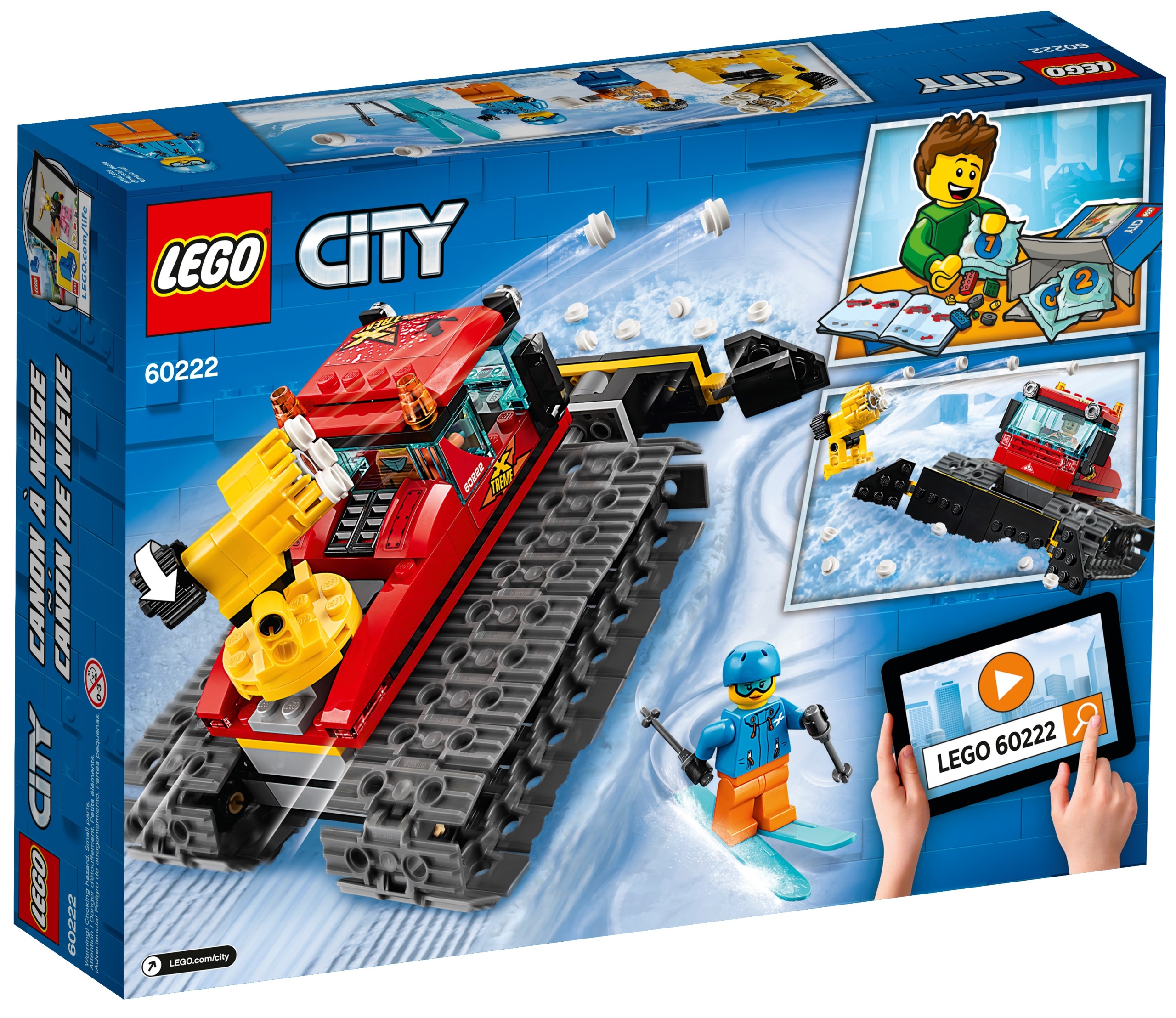 Klocki Lego City 60222 Pług gąsienicowy naklejki cenowe na pudełku