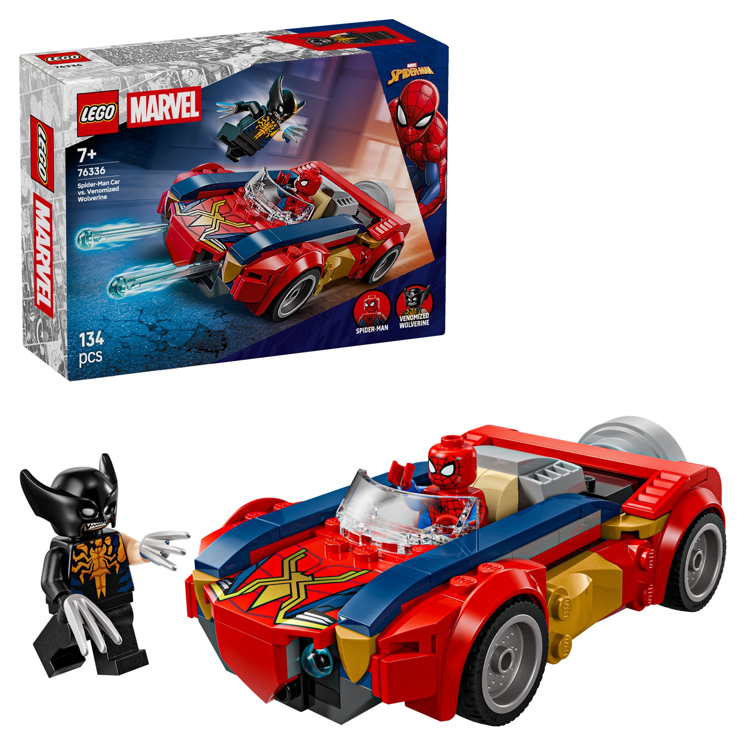 KLOCKI LEGO MARVEL 76336 DR SPIDER MAN SAMOCHÓD KONTRA VENOMOWANY WOLVERINE