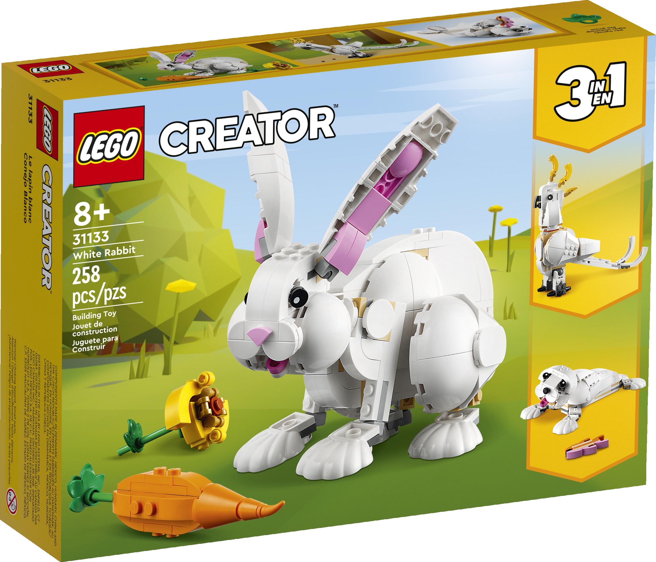 LEGO CREATOR BIAŁY KRÓLIK ZESTAW 3W1 31133 PAPUGA FOCZKA Marka LEGO